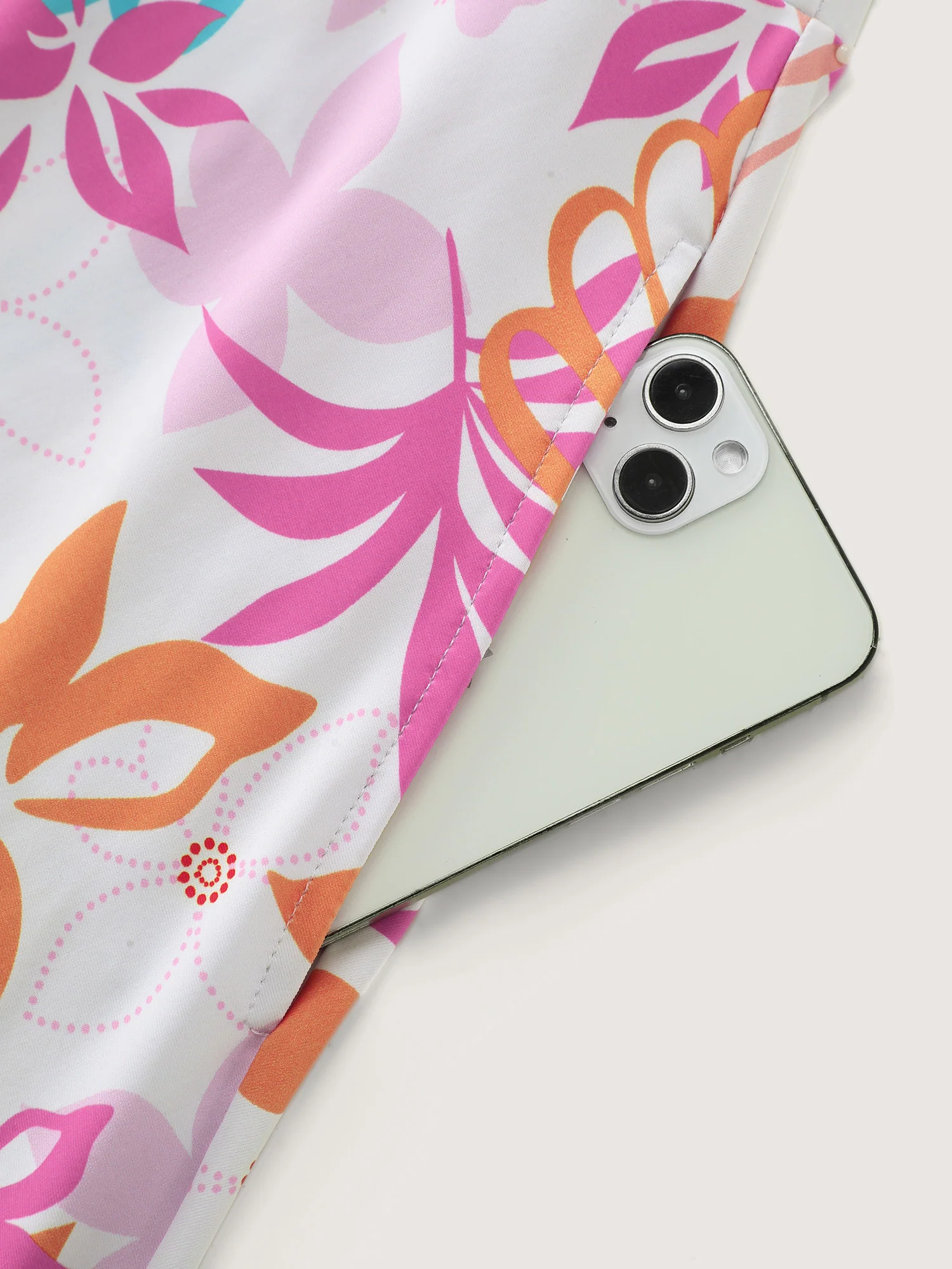 Playful Tropical Print Pockets Swim Dress - Image 10