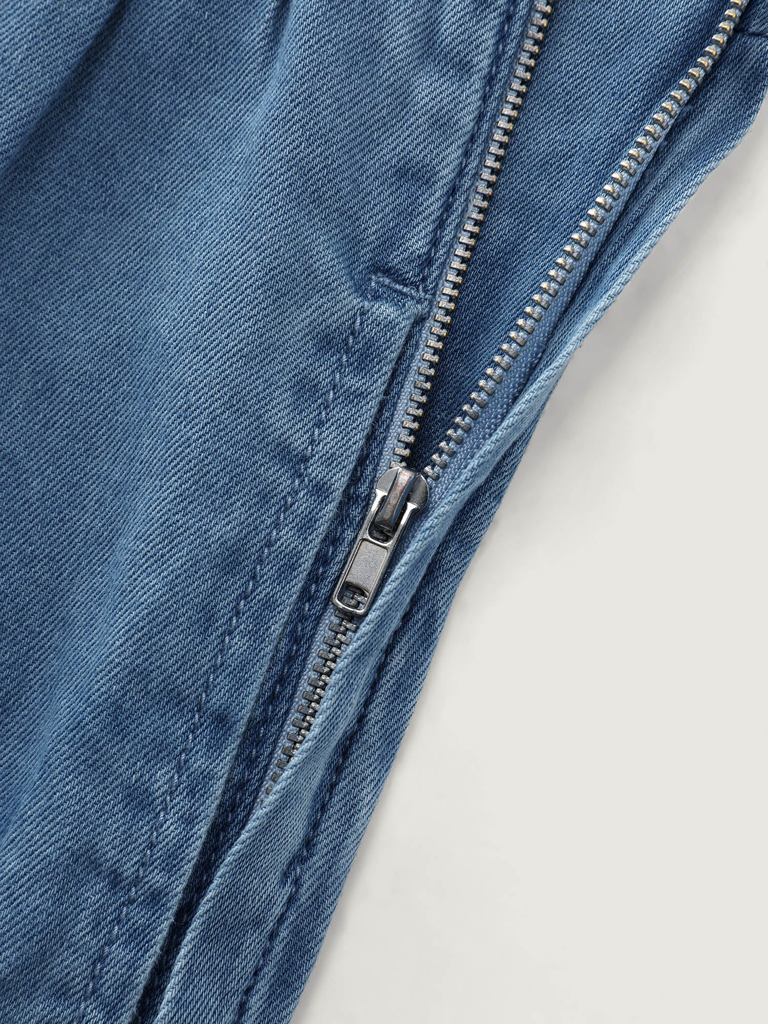 Pleated Adjustable Overall Straps Denim Jumpsuit - Image 6