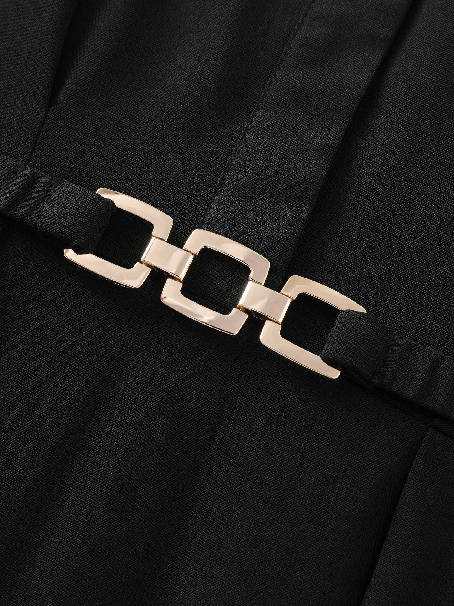 Pleated Belted Detail Pockets Midi Dress - Image 5