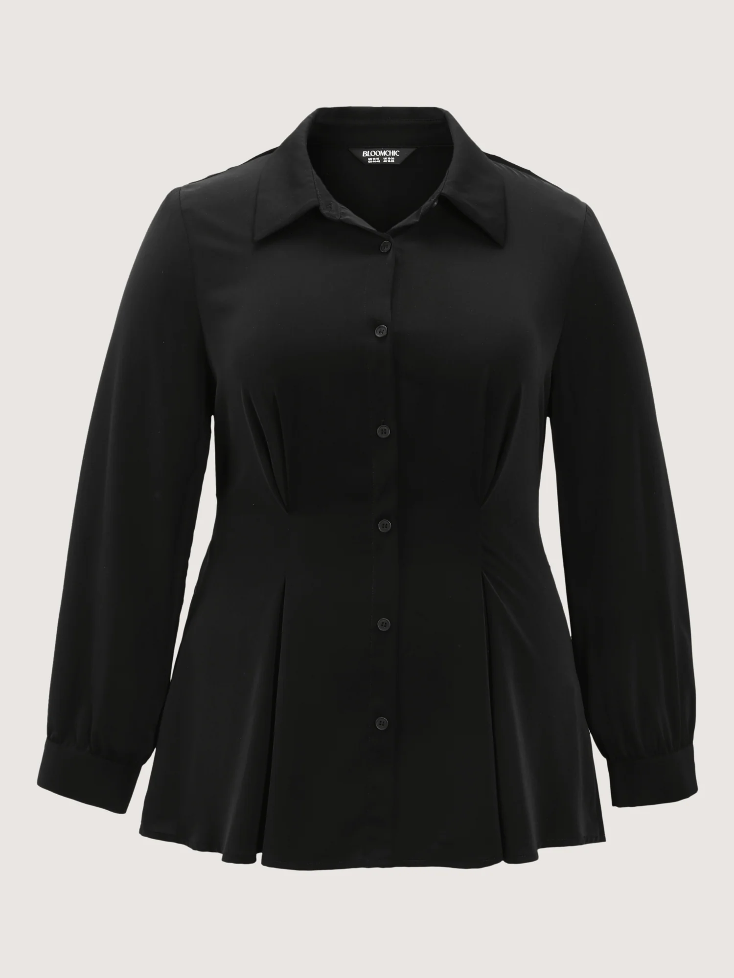 Pleated Cinched-Waist Belted Blouse - Image 5