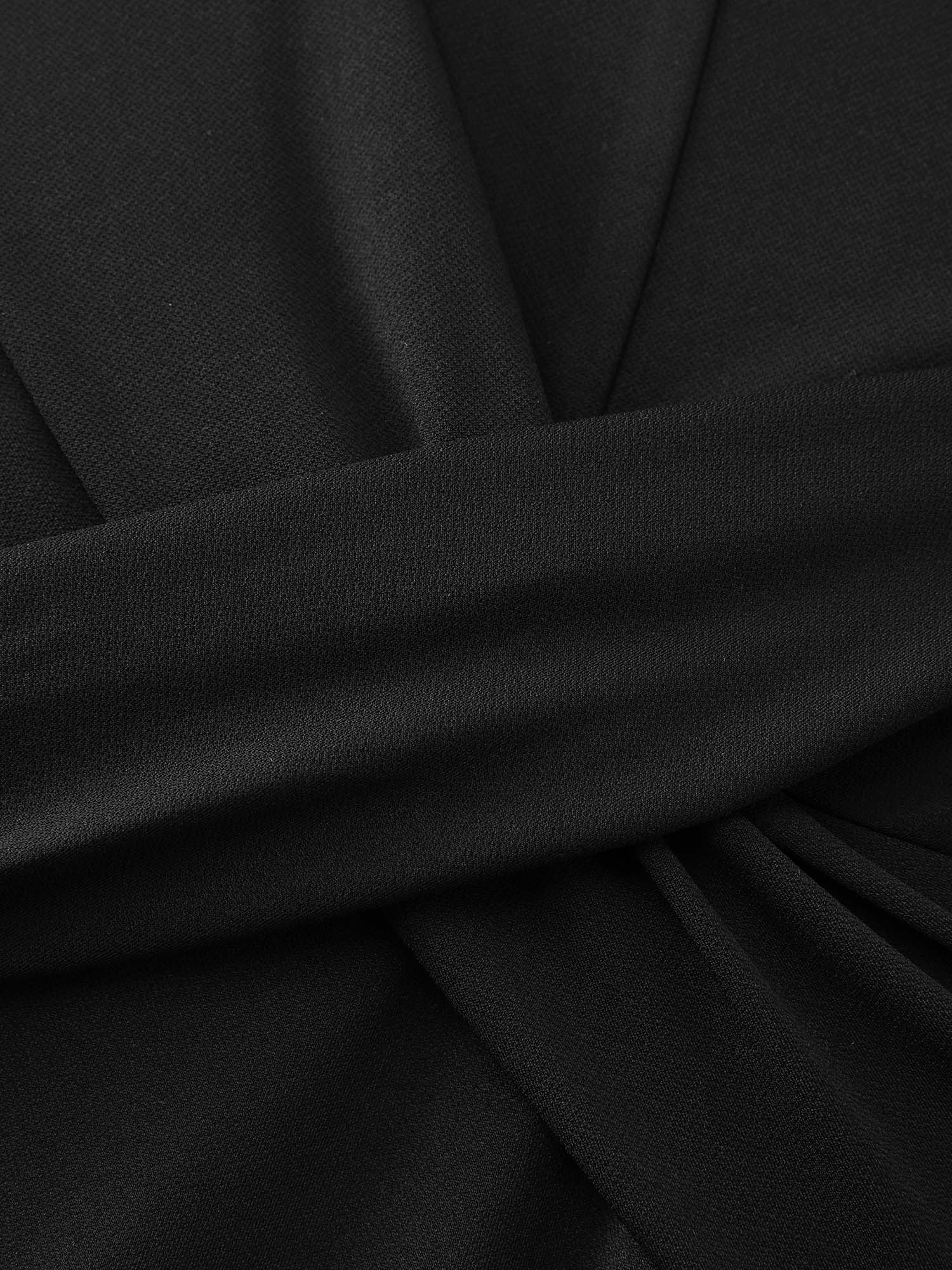 Pleated Crossover Waist Sheath Midi Dress - Image 5