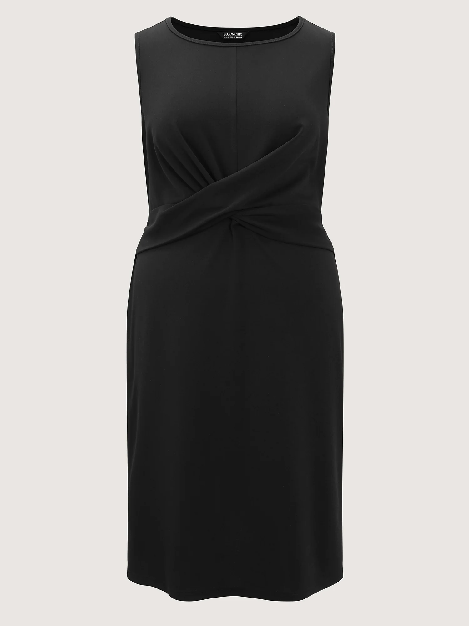 Pleated Crossover Waist Sheath Midi Dress - Image 6