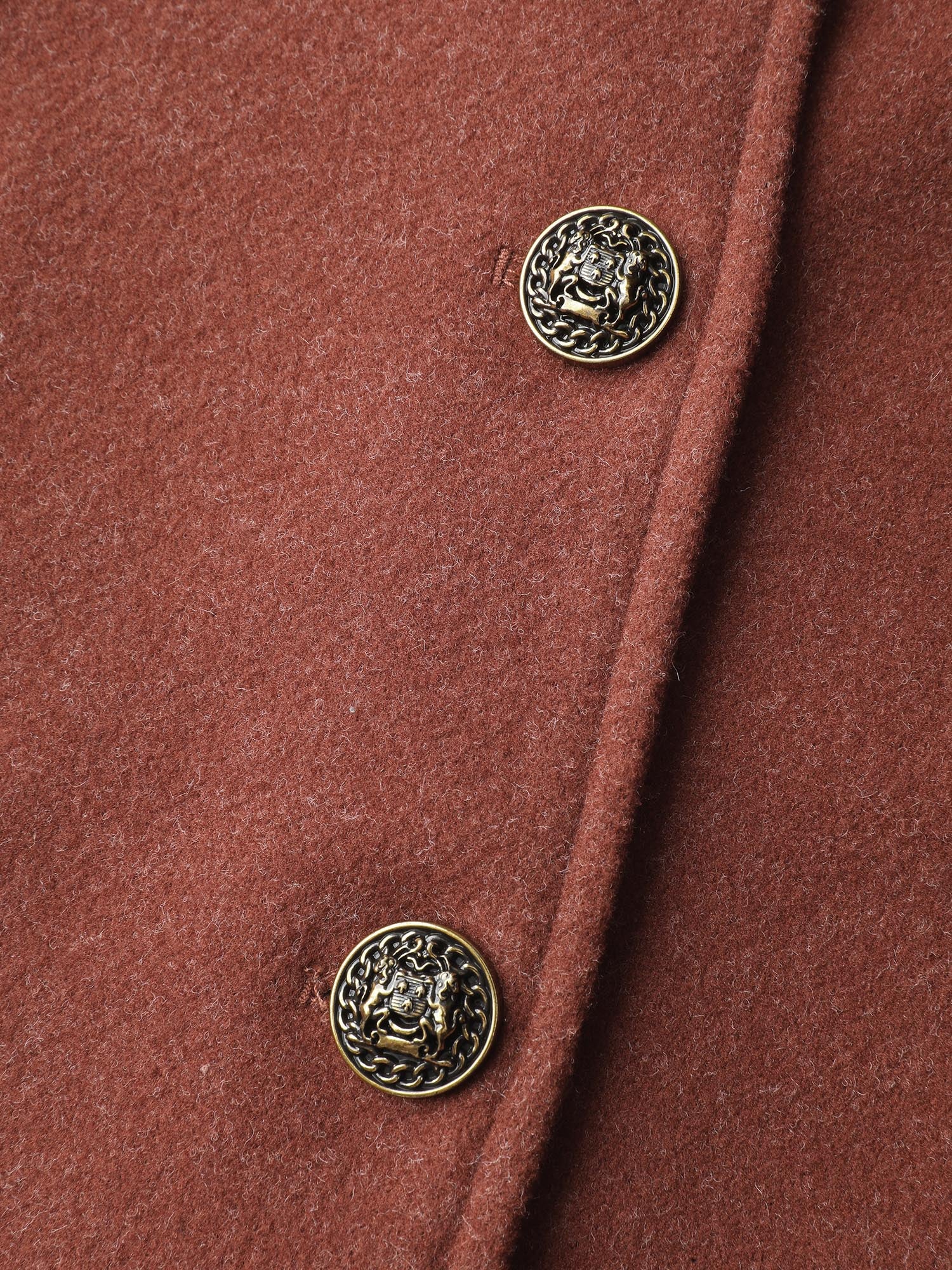 Pleated Curvy Hem Button Blazer - Image 6