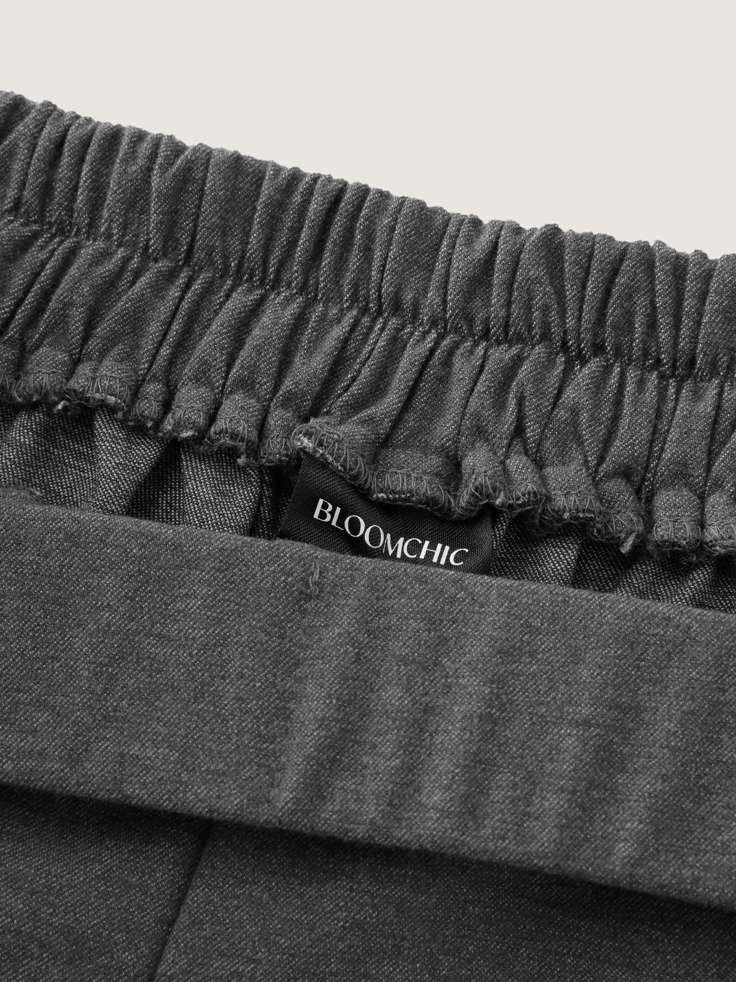 Pleated Elastic Waistband Wide-Leg Pants - Image 7