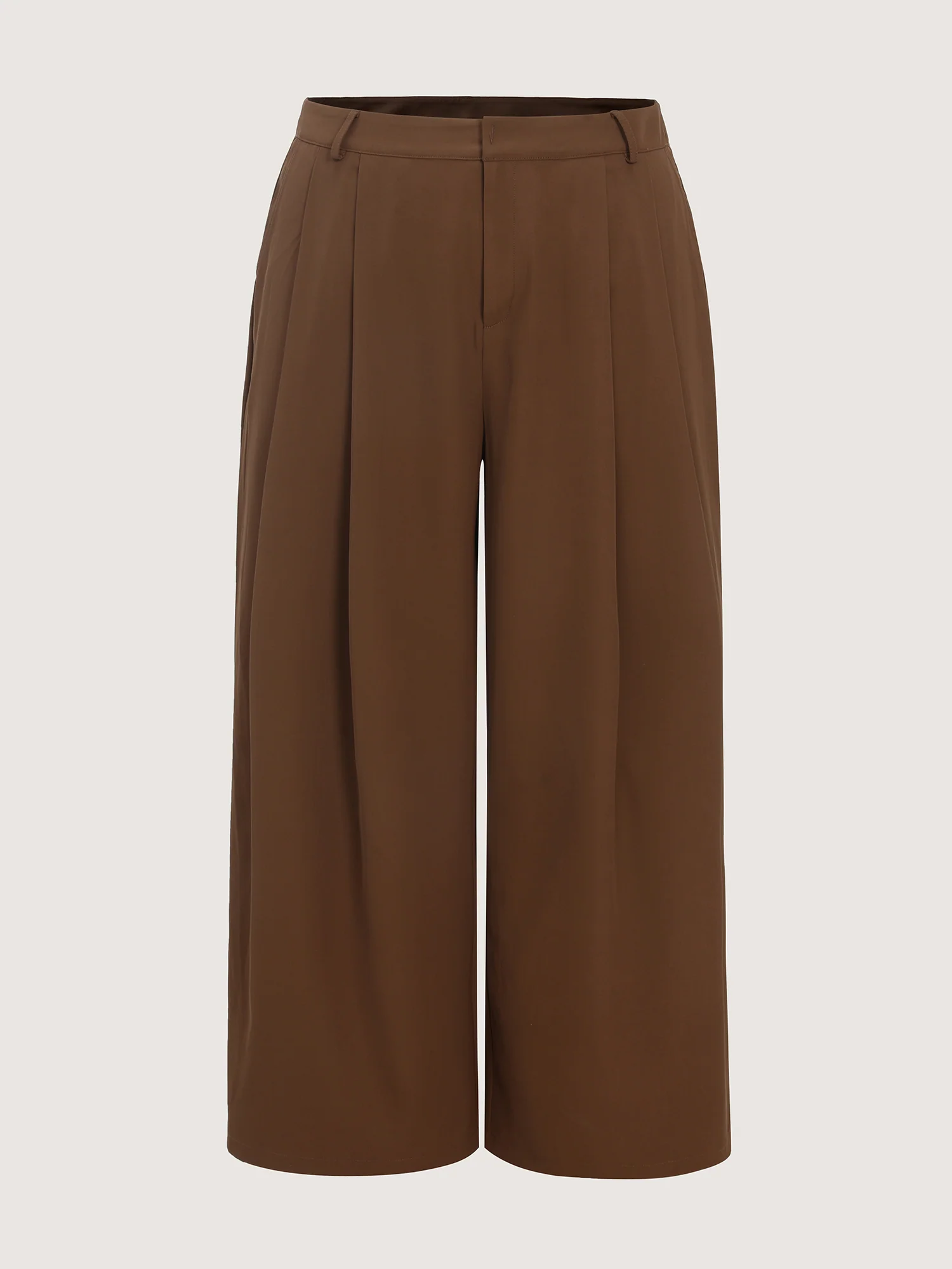 Pleated Flared Plain Pockets Pants - Image 6