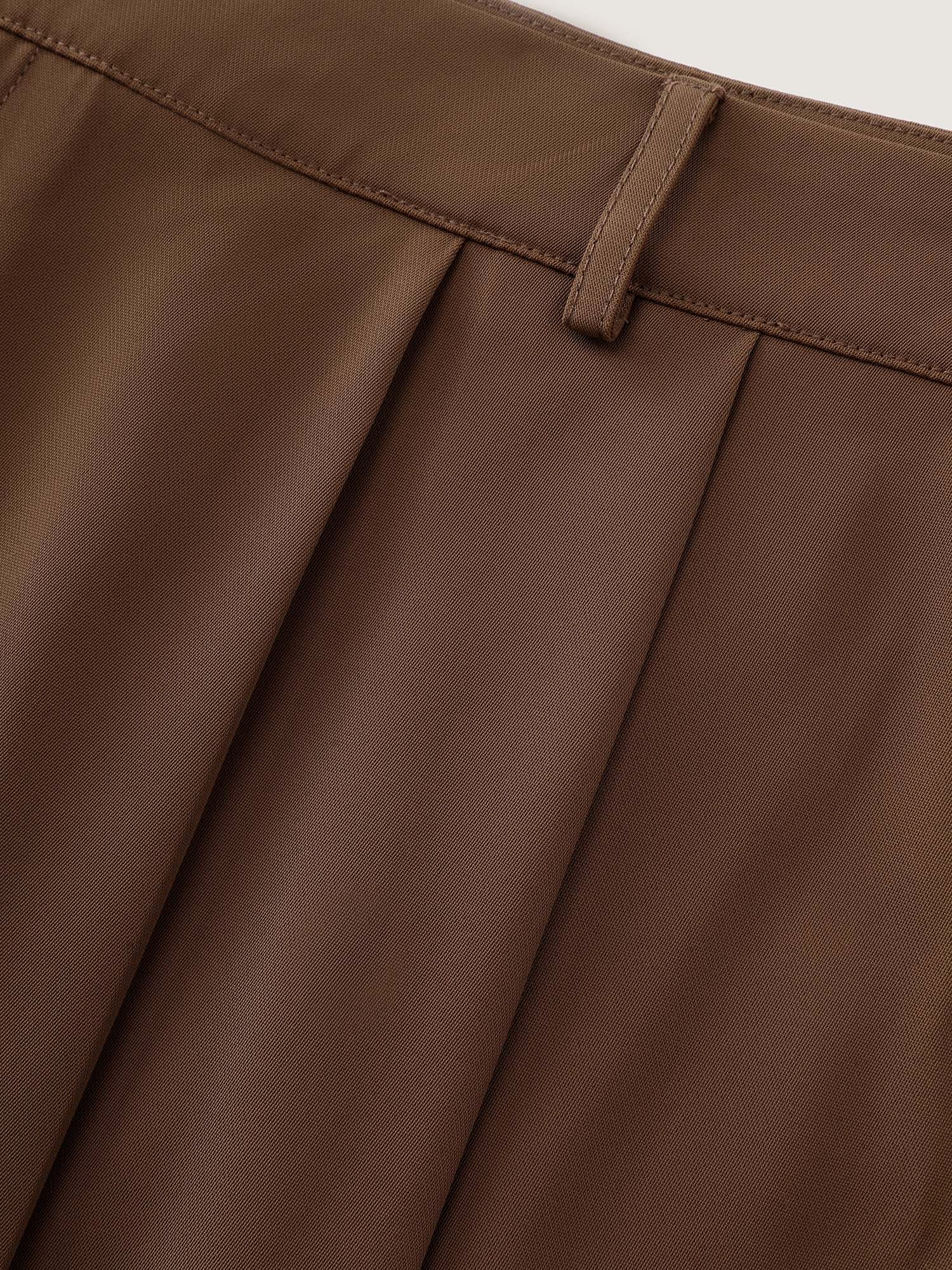 Pleated Flared Plain Pockets Pants - Image 7