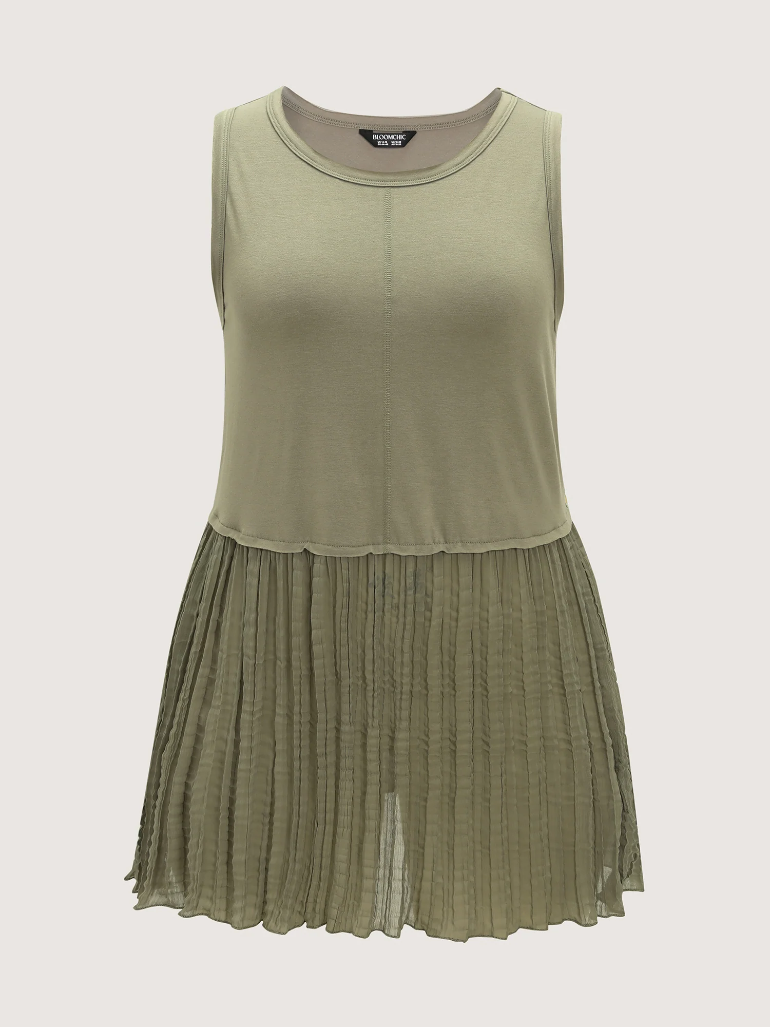 Pleated Flowy Long Sleeveless T-Shirt - Image 7