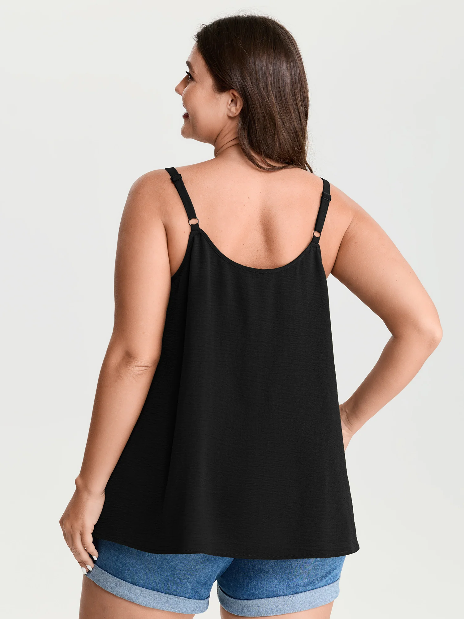Pleated Flowy Plain Tank Top - Image 10