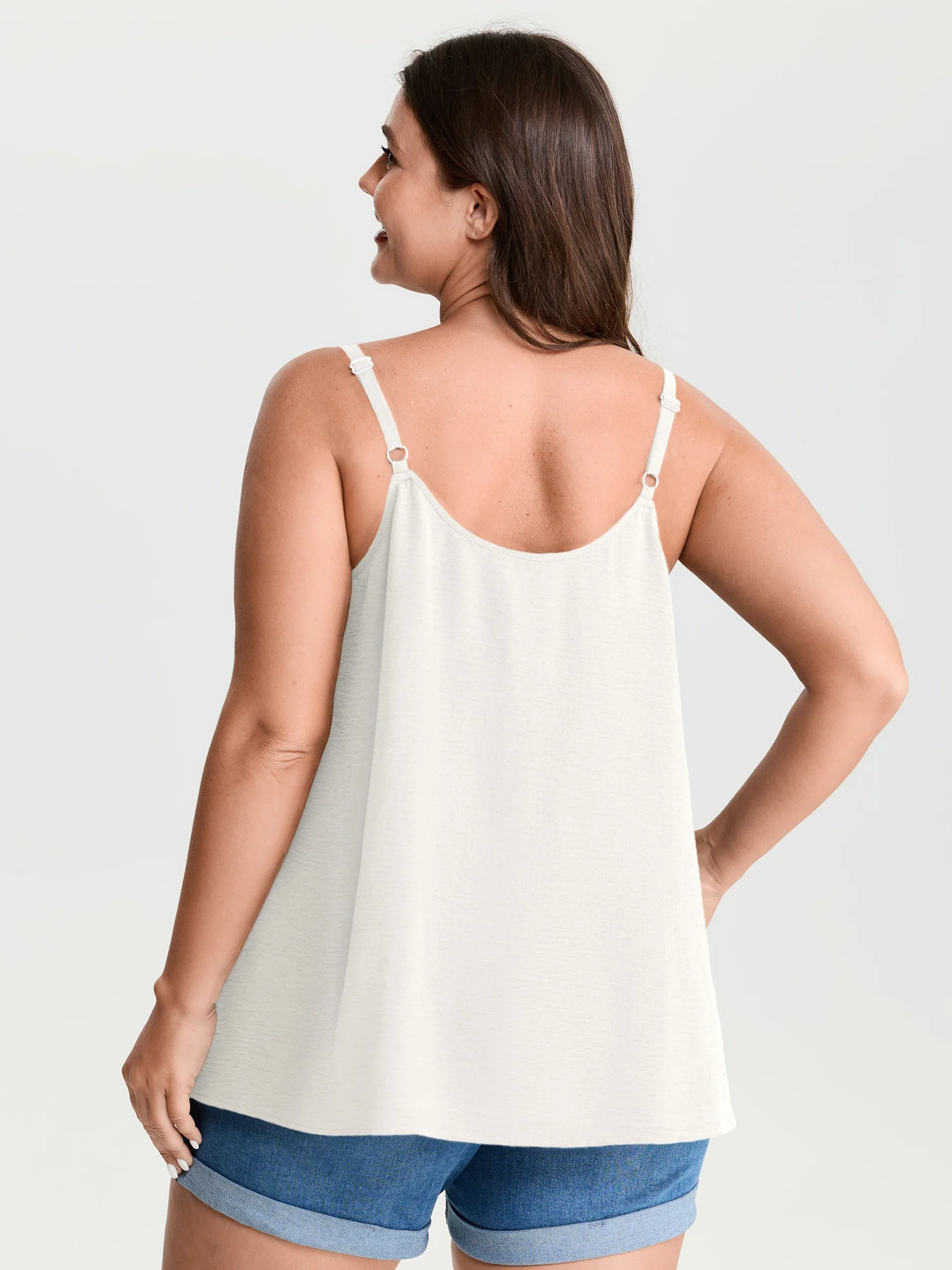Pleated Flowy Plain Tank Top - Image 14