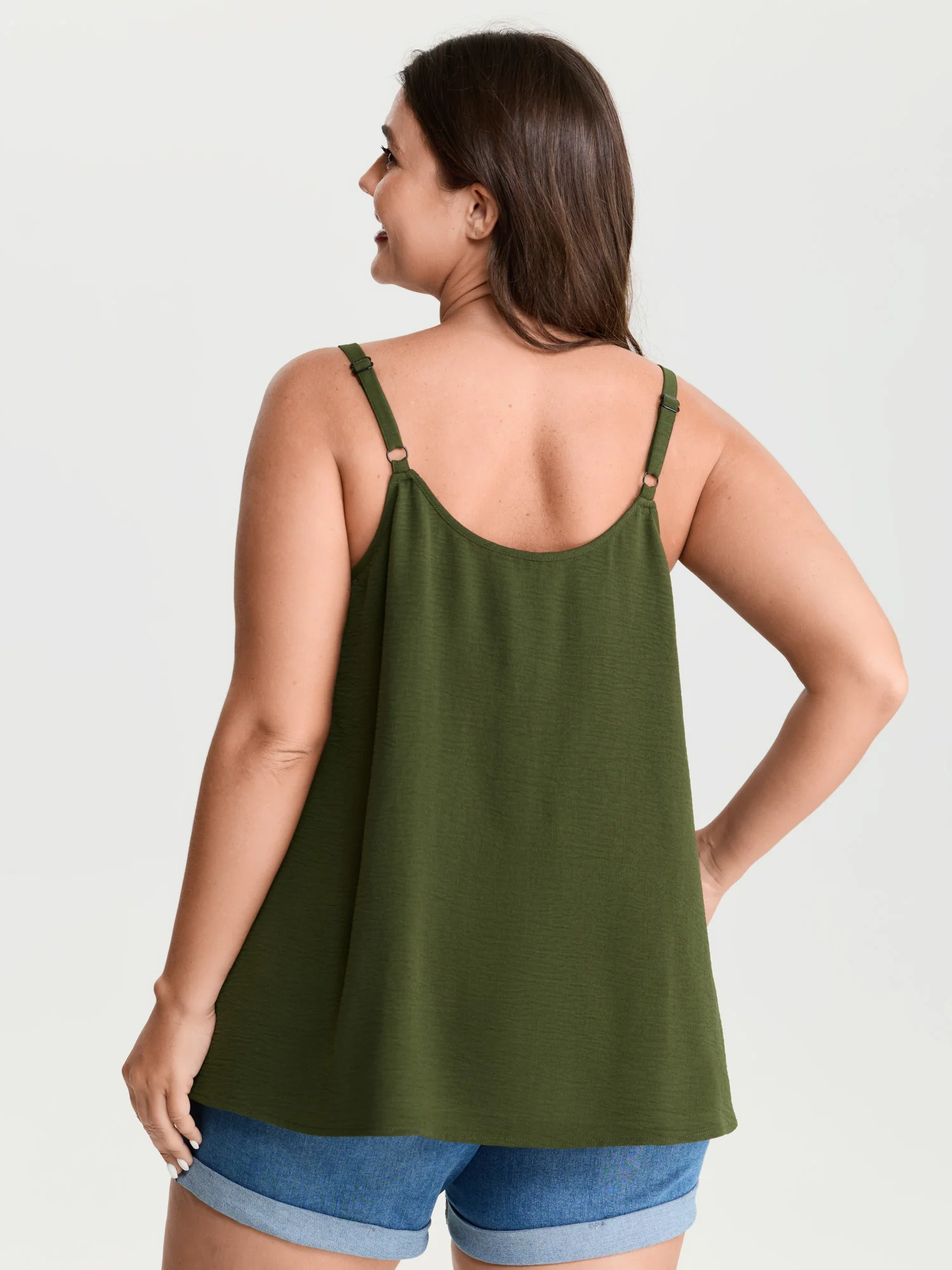 Pleated Flowy Plain Tank Top - Image 4