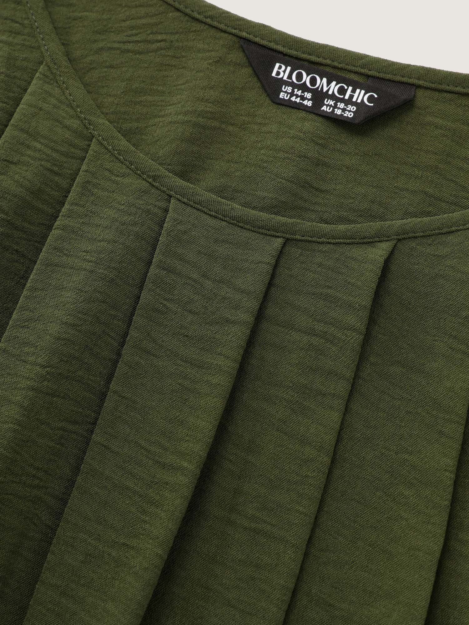 Pleated Flowy Plain Tank Top - Image 5