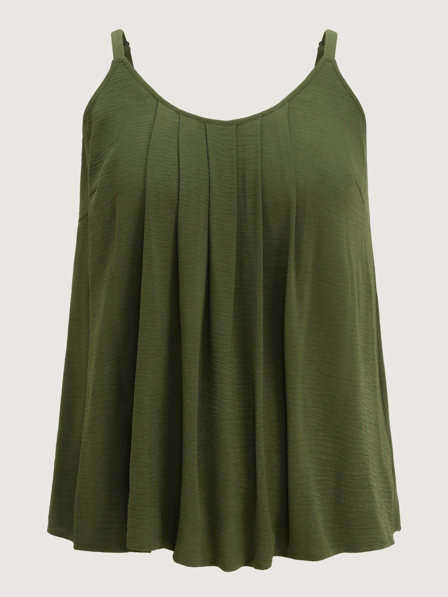 Pleated Flowy Plain Tank Top - Image 6