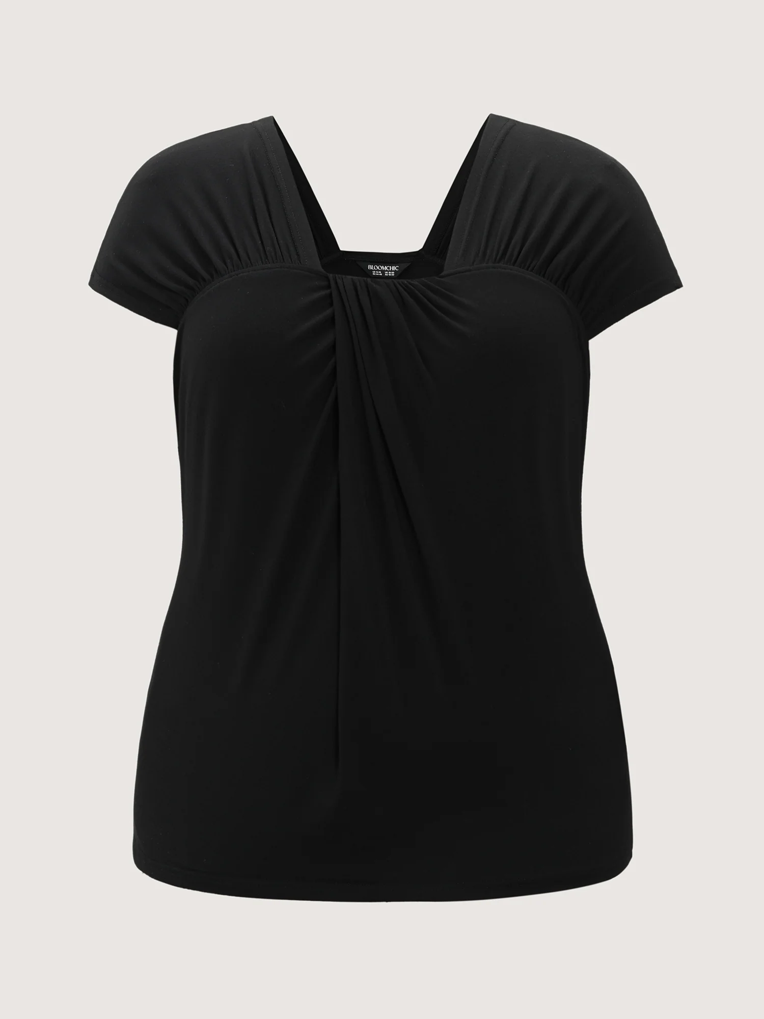 Pleated Irregular Sleeve Knotted Bust Top - Image 6