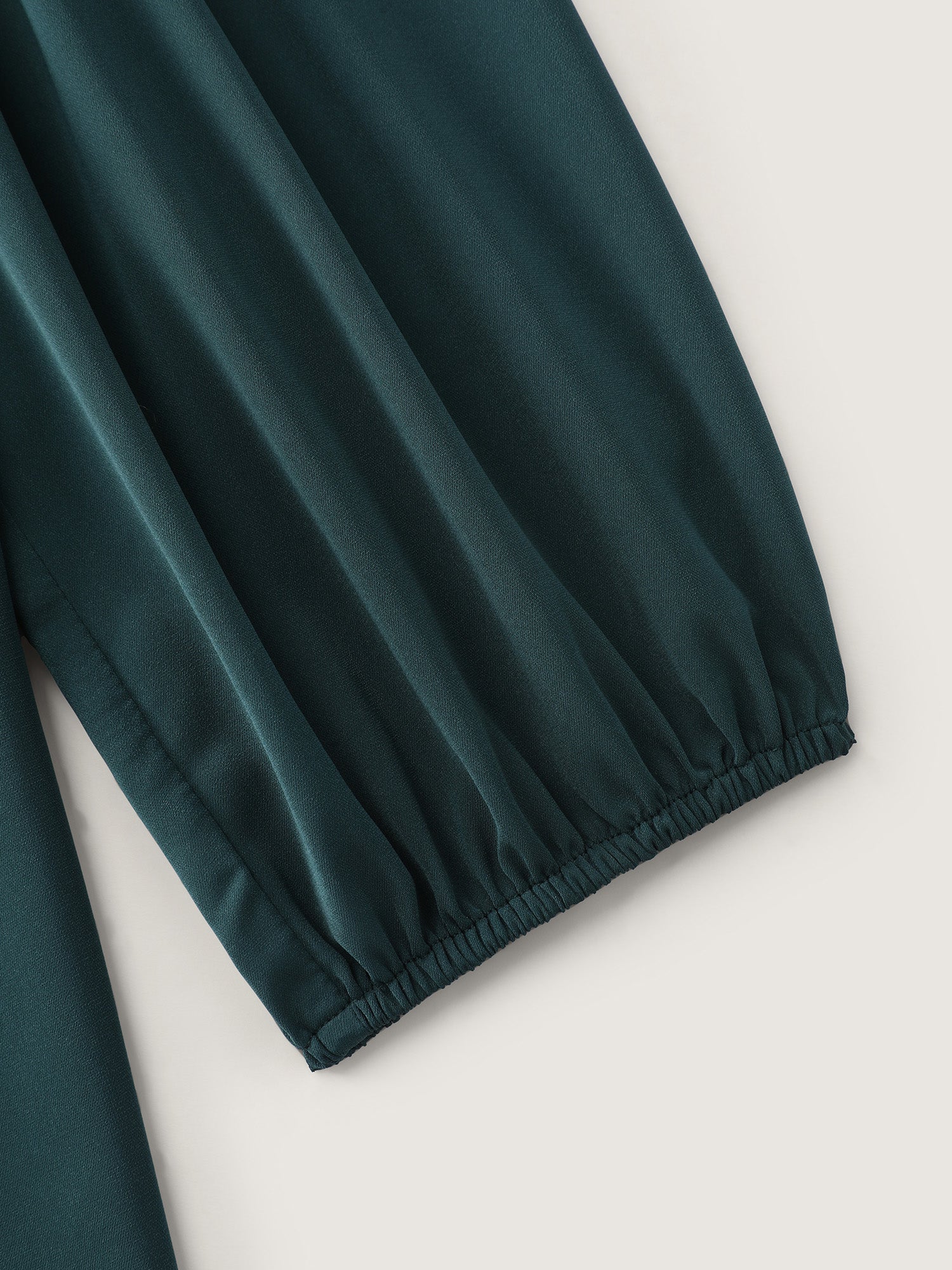 Pleated Mock Neck Long Sleeve Blouse - Image 7