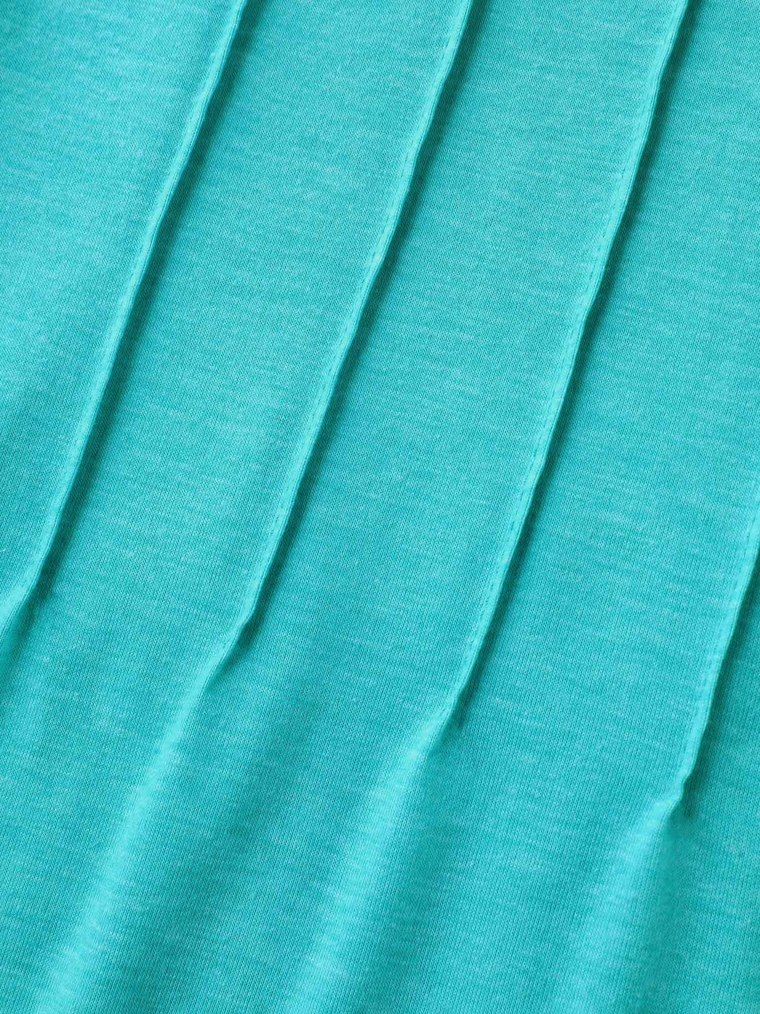 Pleated Neck-Tie Solid T-Shirt - Image 6