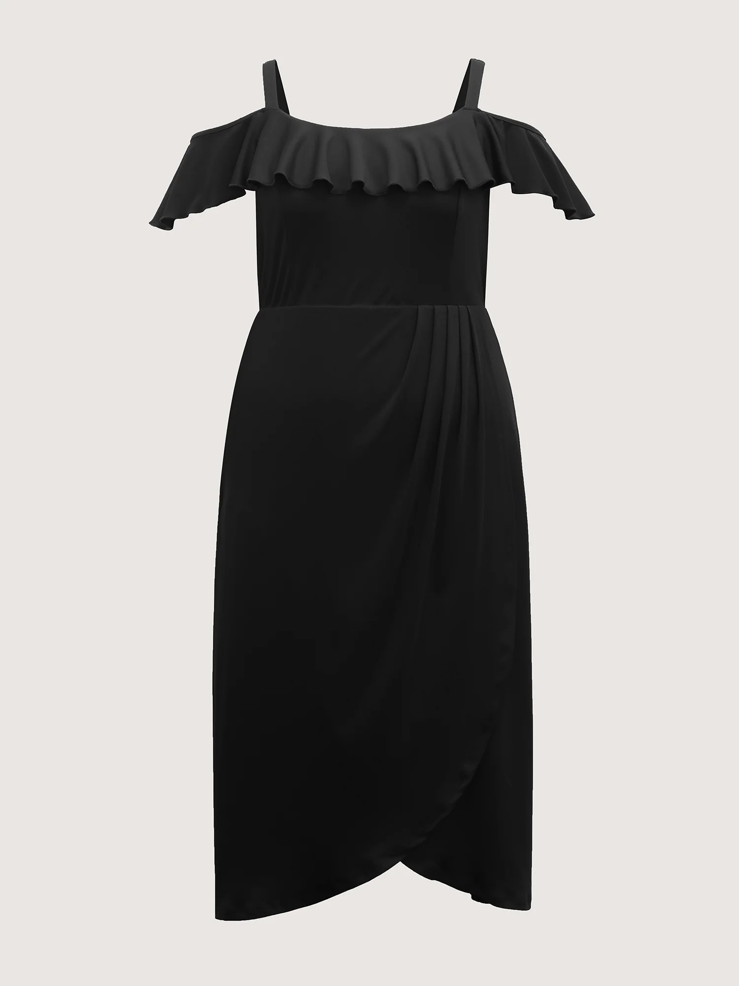 Pleated Ruffled Off-Shoulder Midi Dress - Image 7