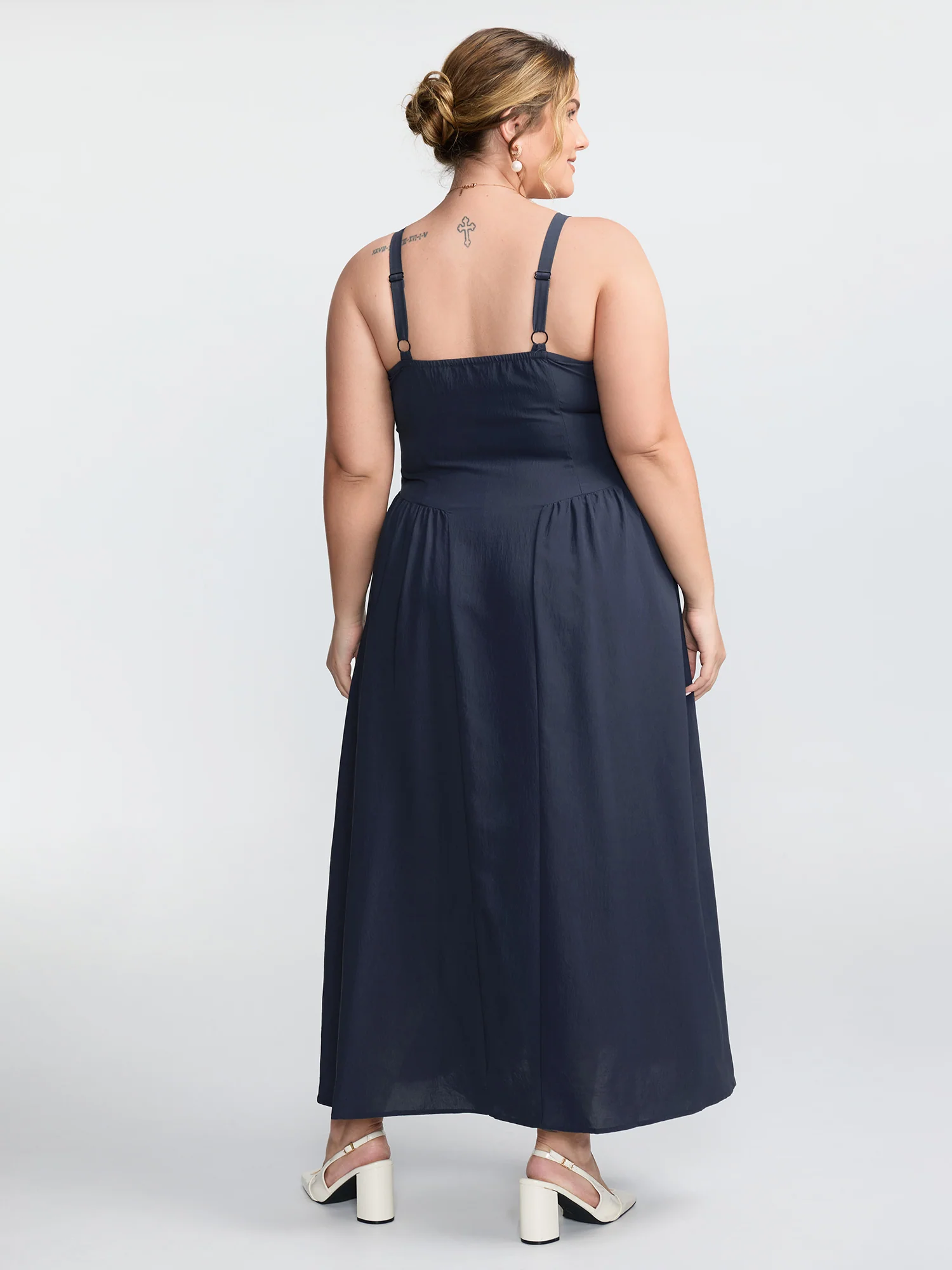 Pleated Side Skirt Sculpted Cami Maxi Dress - Image 4