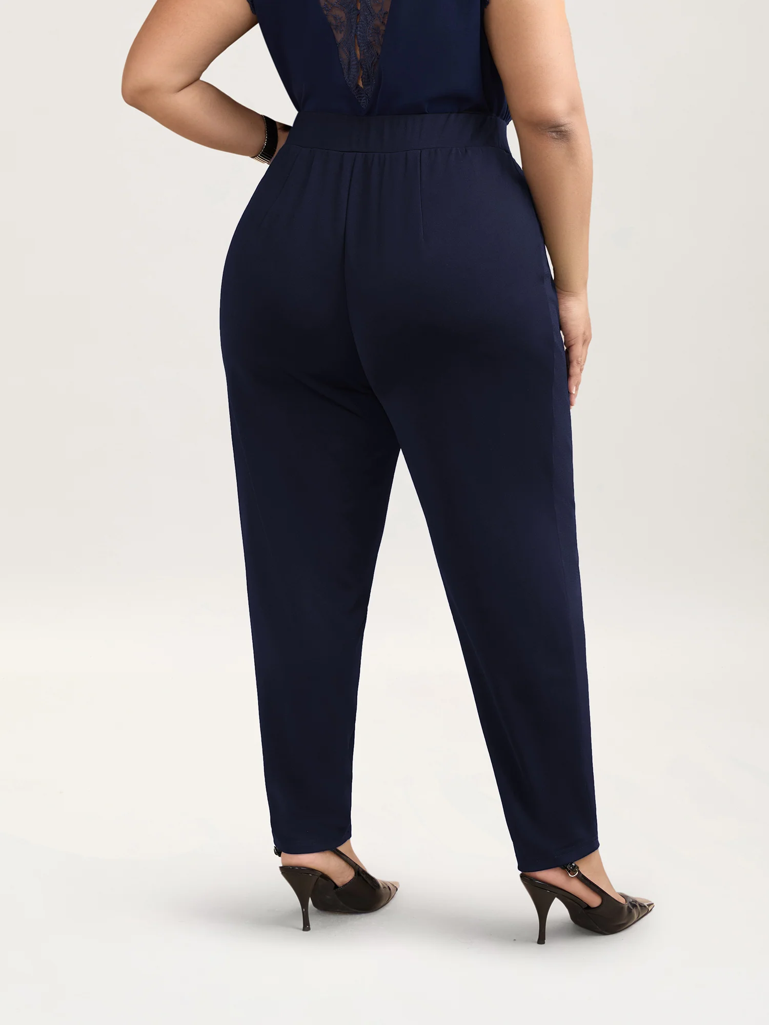 Pleated Stretchy Waist Skinny-Fit Pants - Image 12