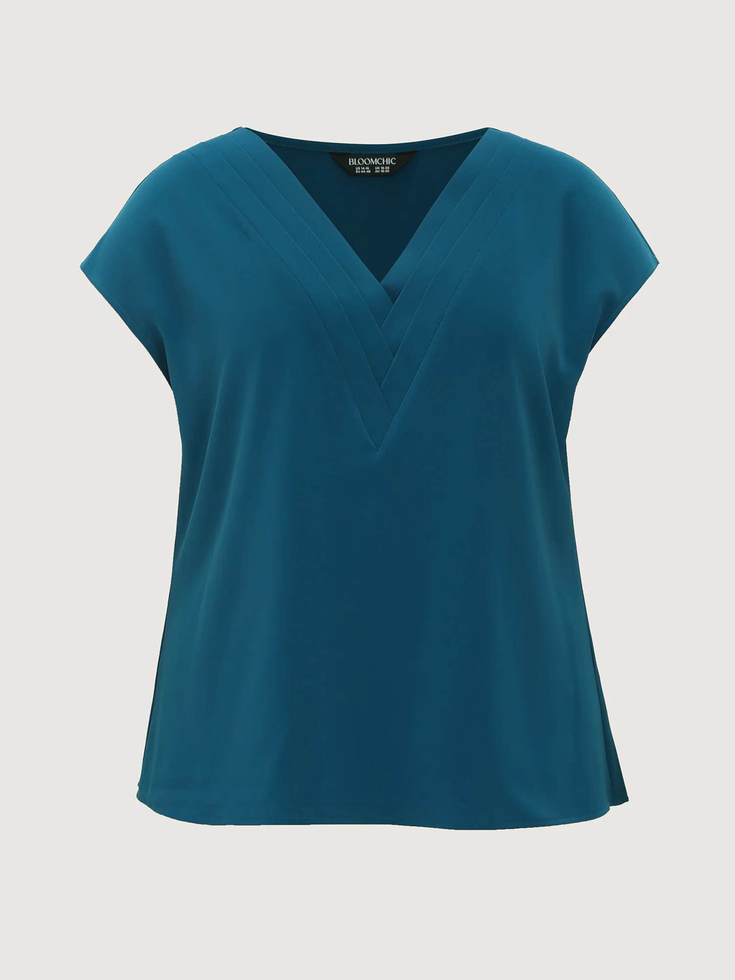 Pleated V-Neckline Dolman Sleeve Blouse - Image 6