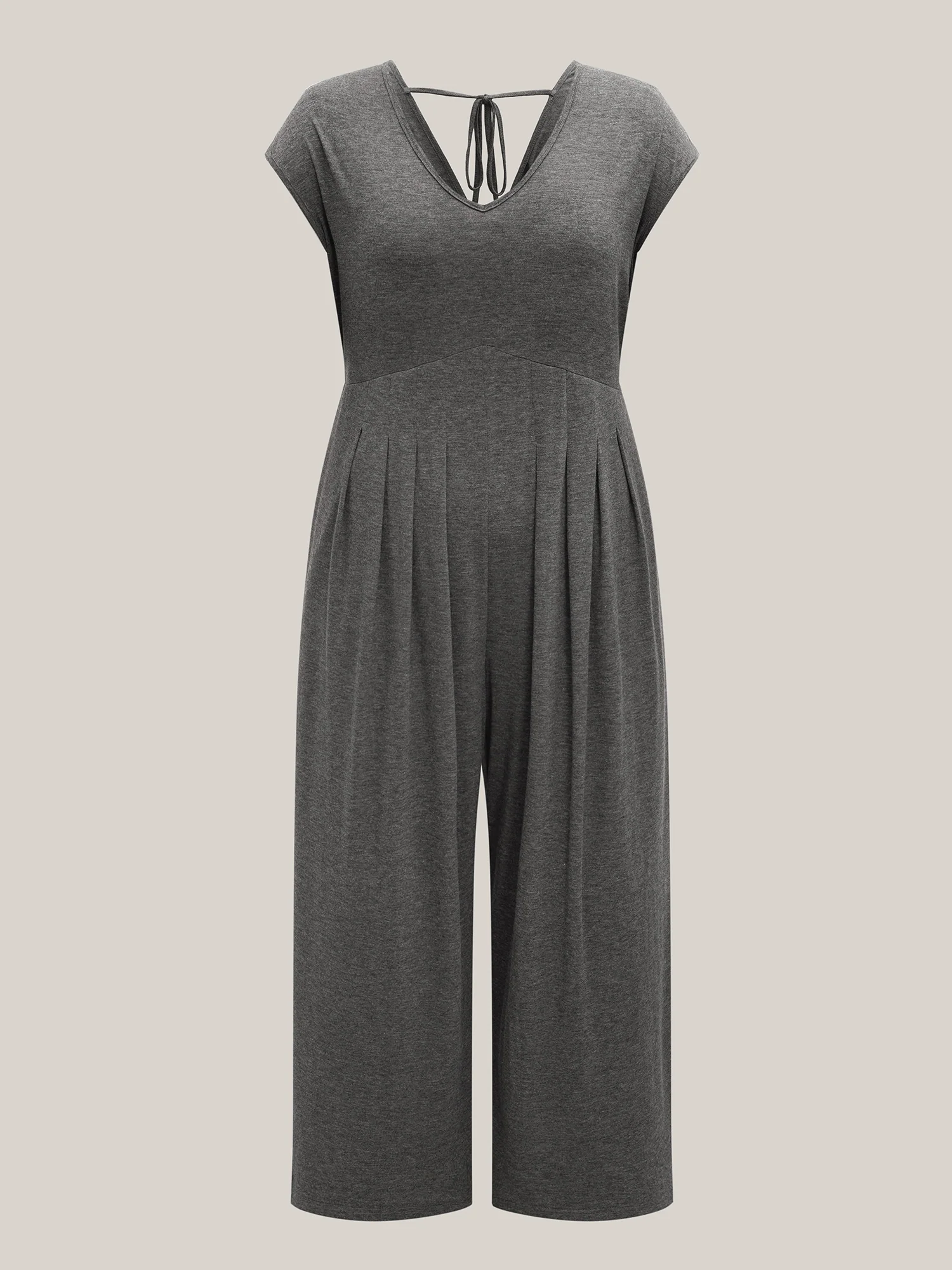 Pleated Waist Pockets Wide-Leg Jumpsuit - Image 8