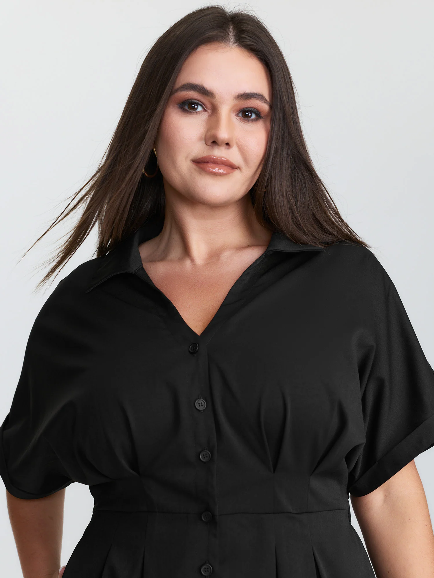 Pleated Waistband Button Detail Pocket Jumpsuit - Image 2