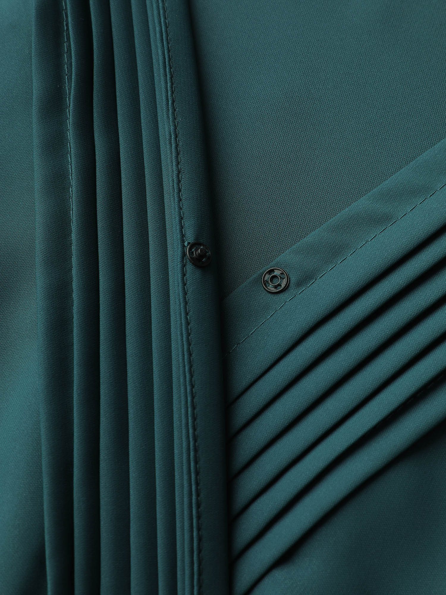 Pleated Wrap Neckline Shirred Waist Midi Dress - Image 6