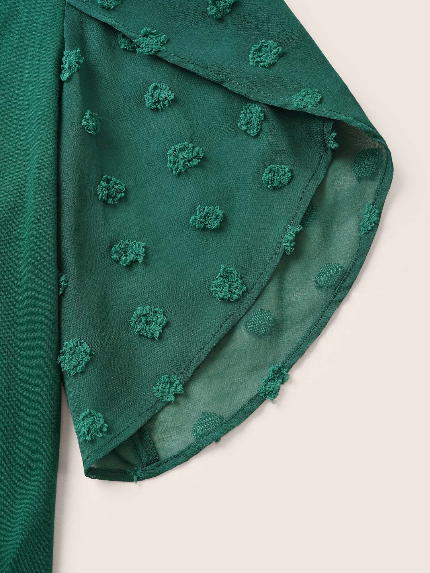 Plisse Chiffon Patchwork Petal Sleeve T-shirt - Image 5