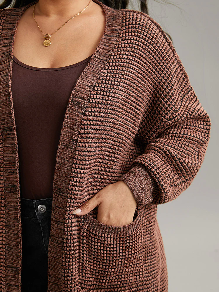 Plisse Plain Patched Pocket Tunic Cardigan - Image 6