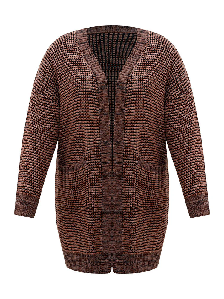 Plisse Plain Patched Pocket Tunic Cardigan - Image 7