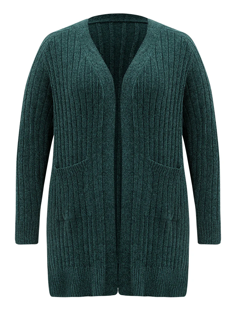 Plisse Solid Patched Pocket Cardigan - Image 7