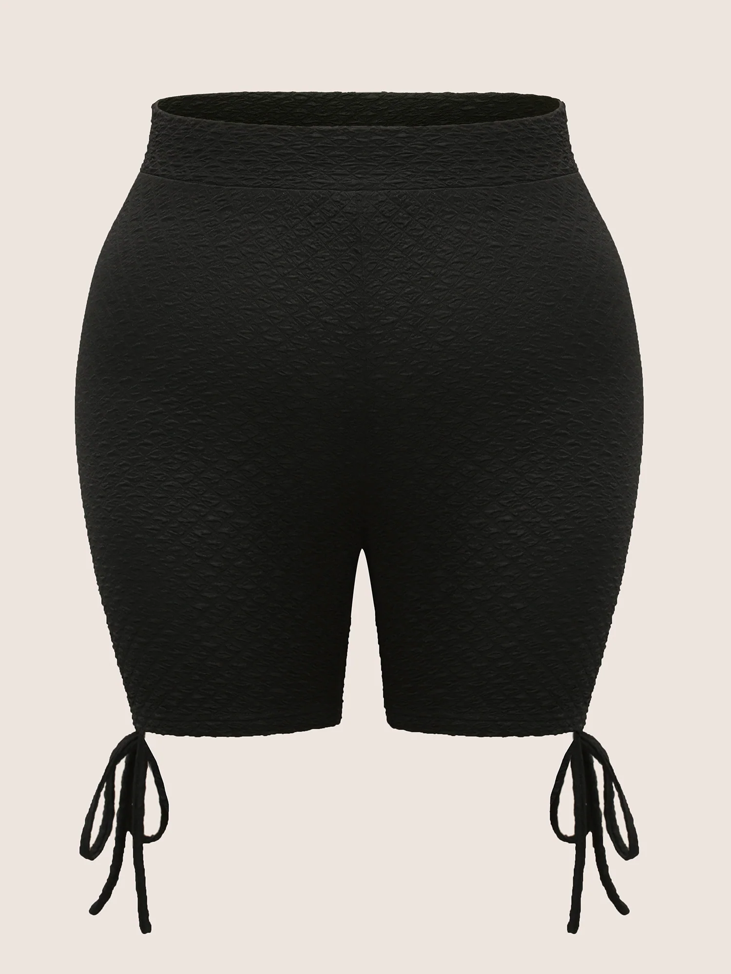 Plisse Tie Knot Elastic Waist High Rise Leggings - Image 9