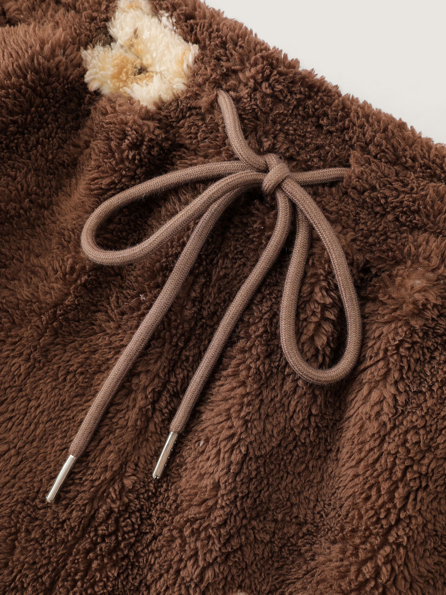 Plush Teddy Pattern Pockets Lounge Bottoms - Image 6