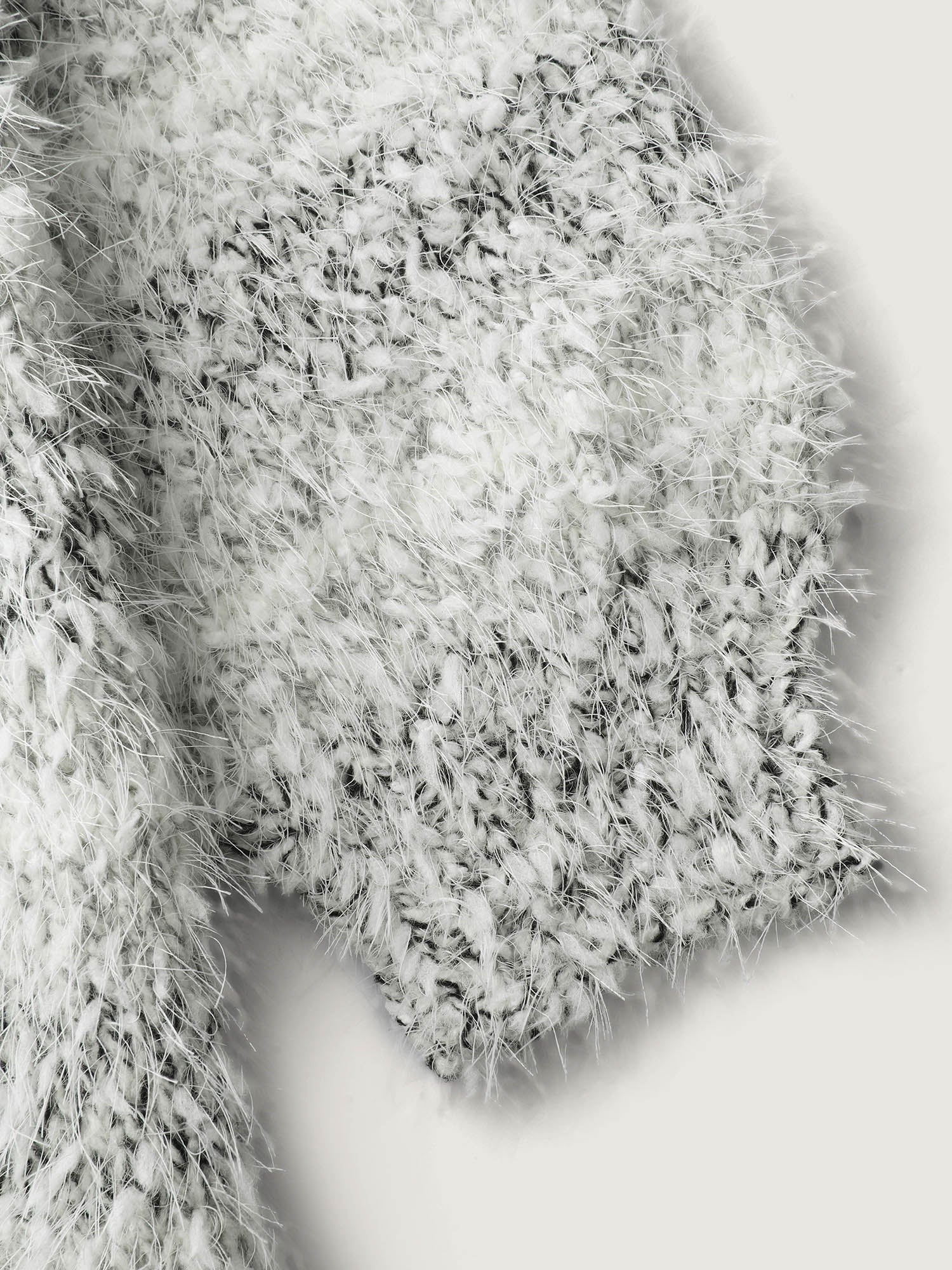 Plush Textured Striped Knit Cardigan - Image 6