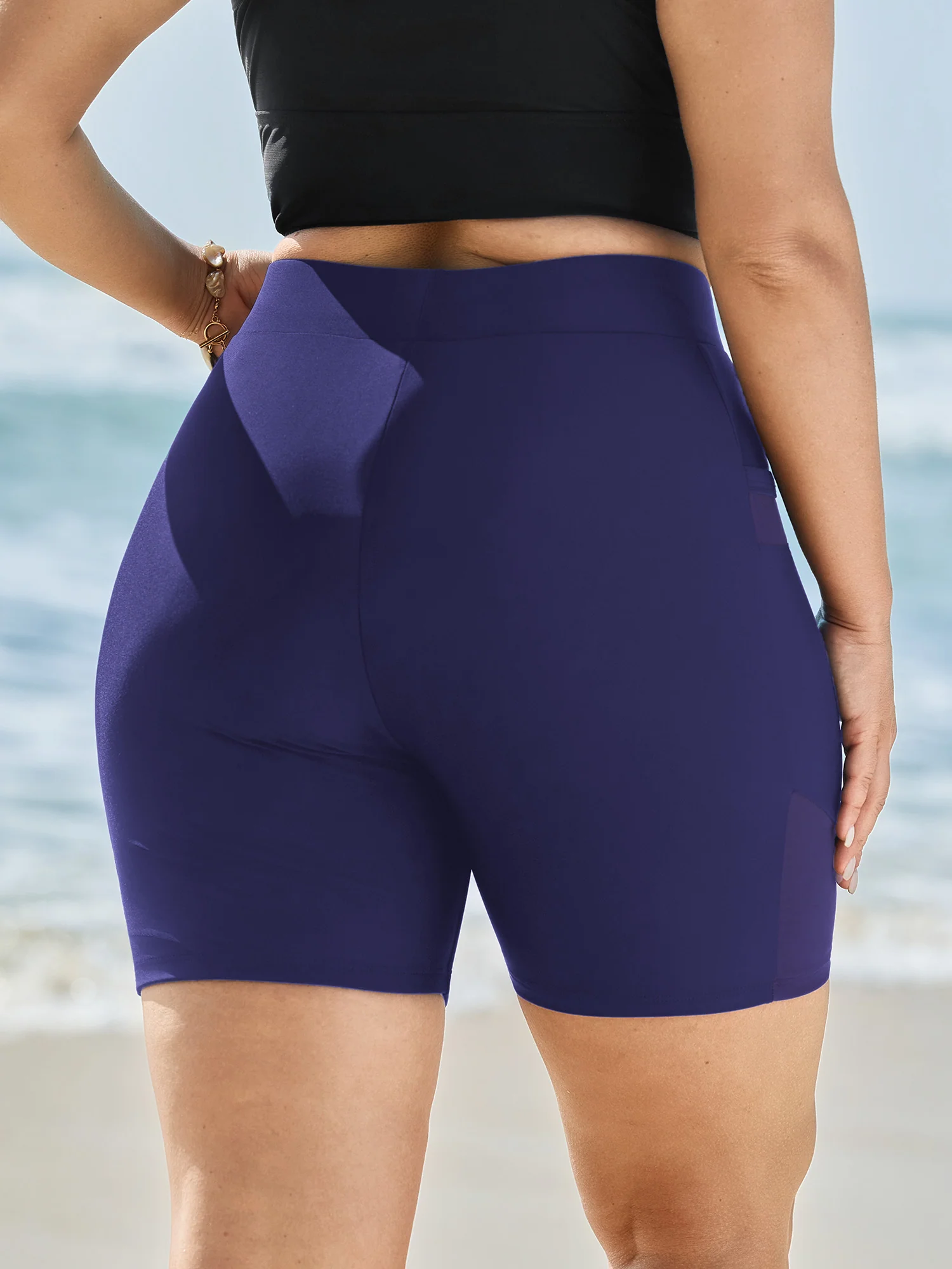 Pockets High-Waisted Swim Shorts - Image 11