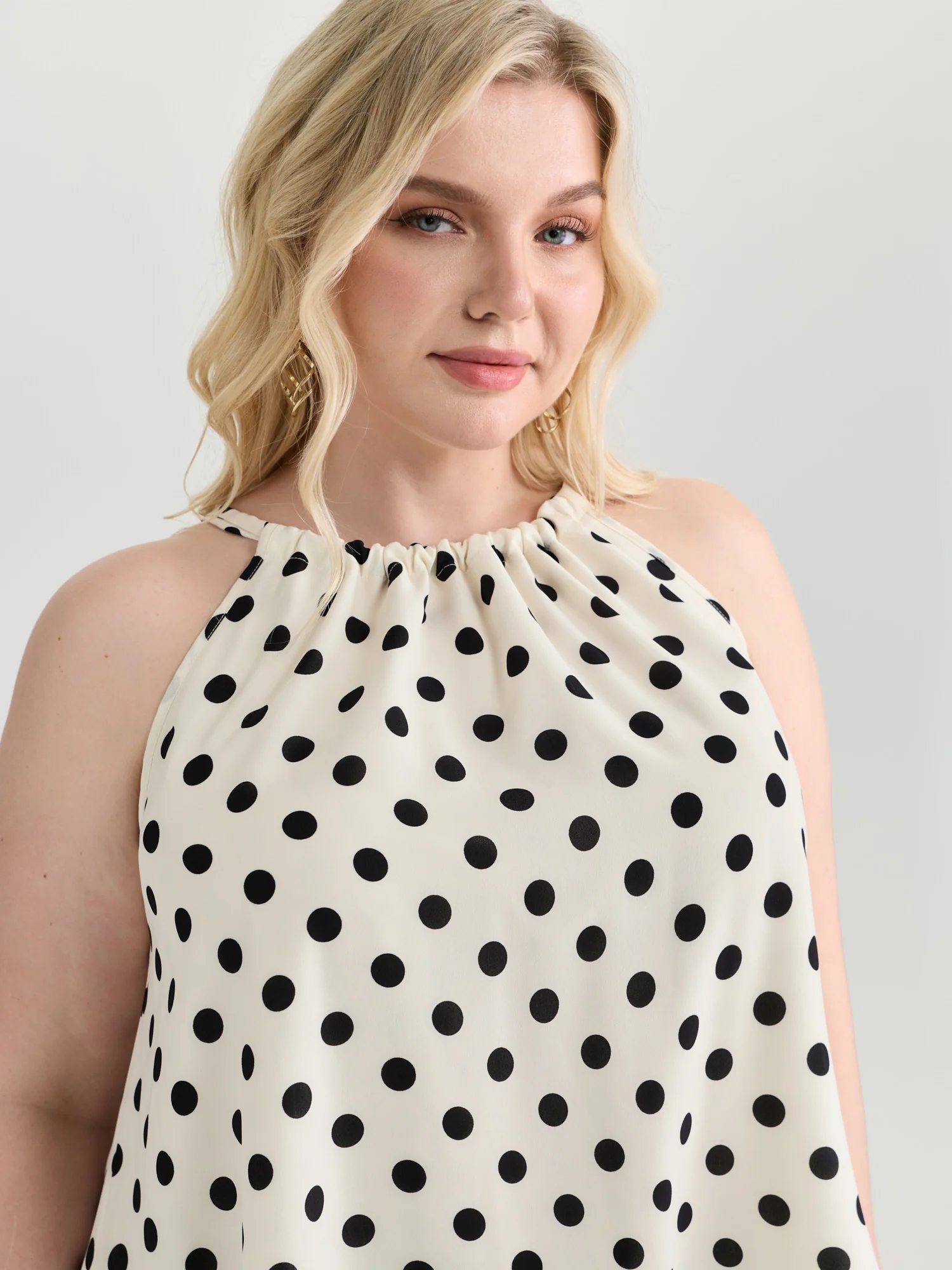 Polka Dot Charm Flowy Tank Top - Image 2