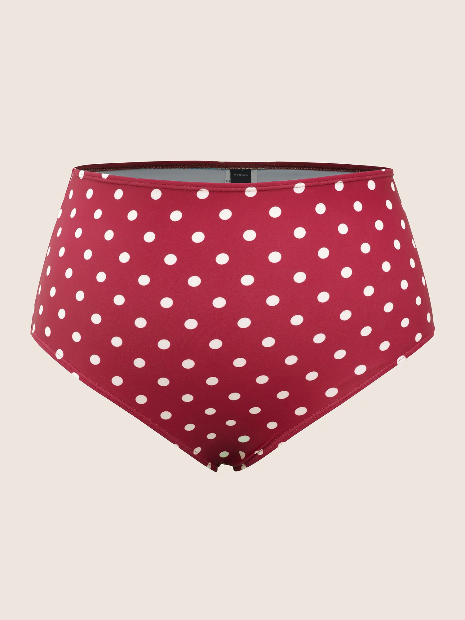 Polka Dot Crossover Ruched Flutter Hem Swim Dress - Image 15