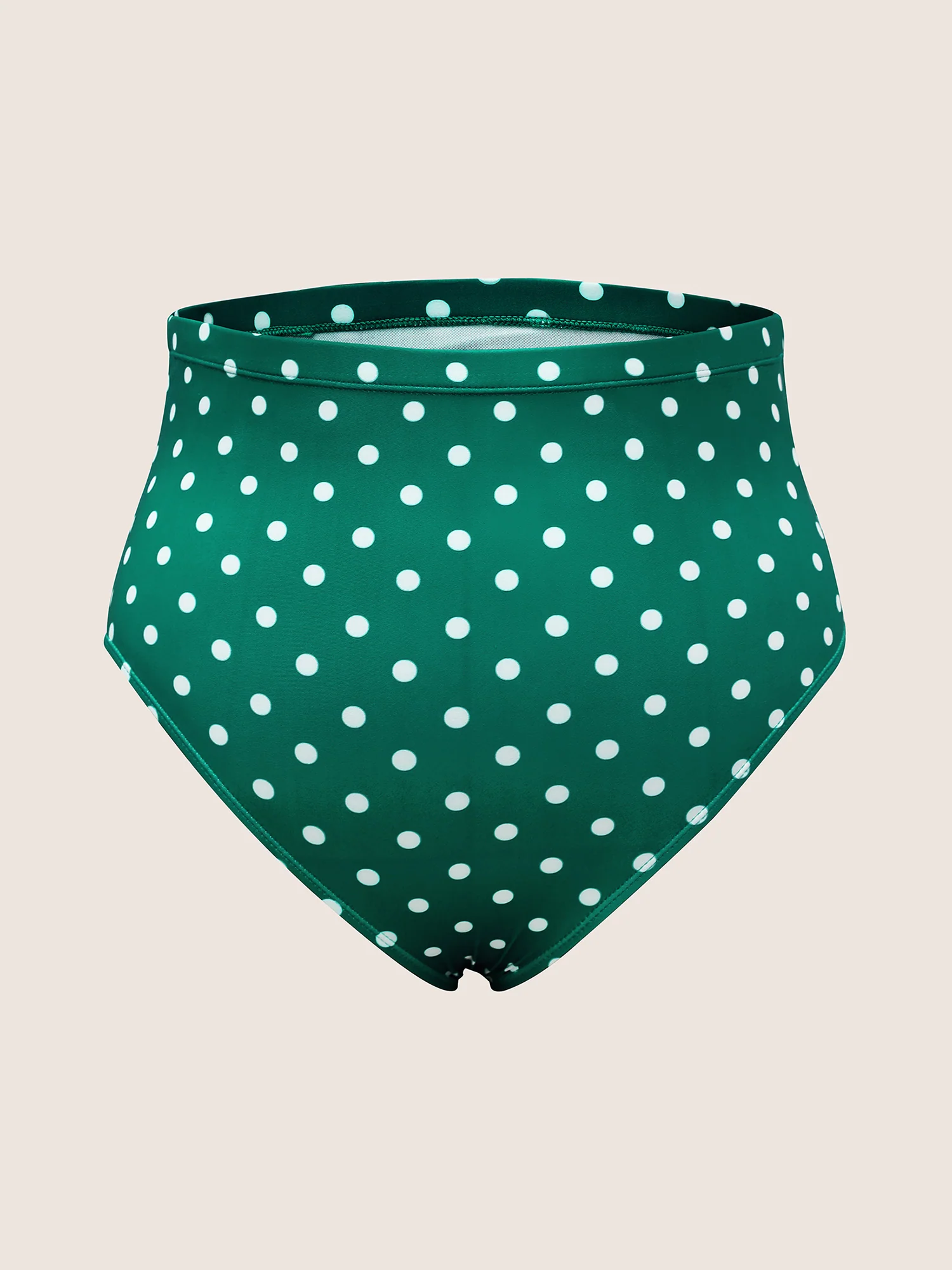 Polka Dot Crossover Ruched Flutter Hem Swim Dress - Image 23