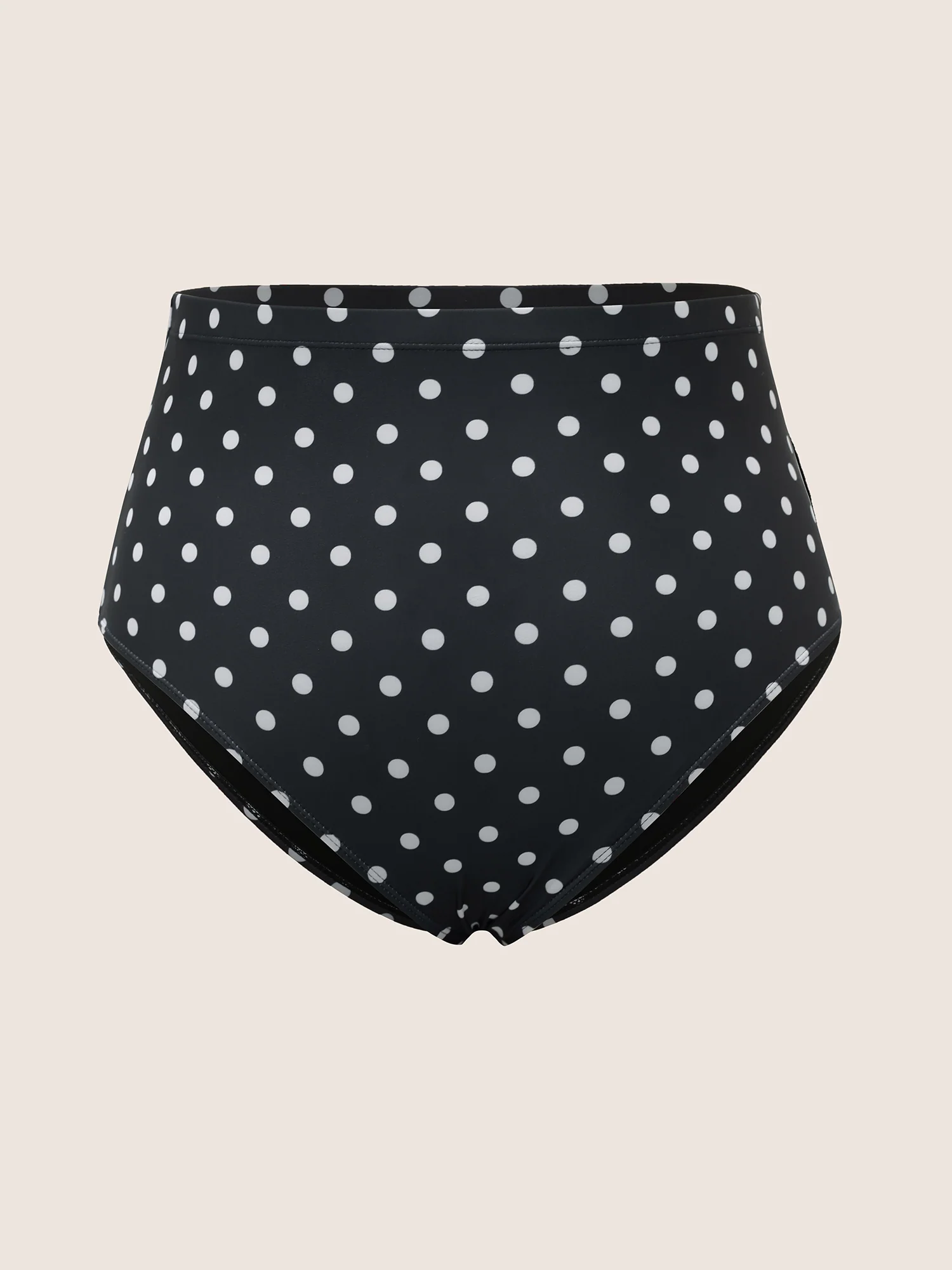 Polka Dot Crossover Ruched Flutter Hem Swim Dress - Image 6