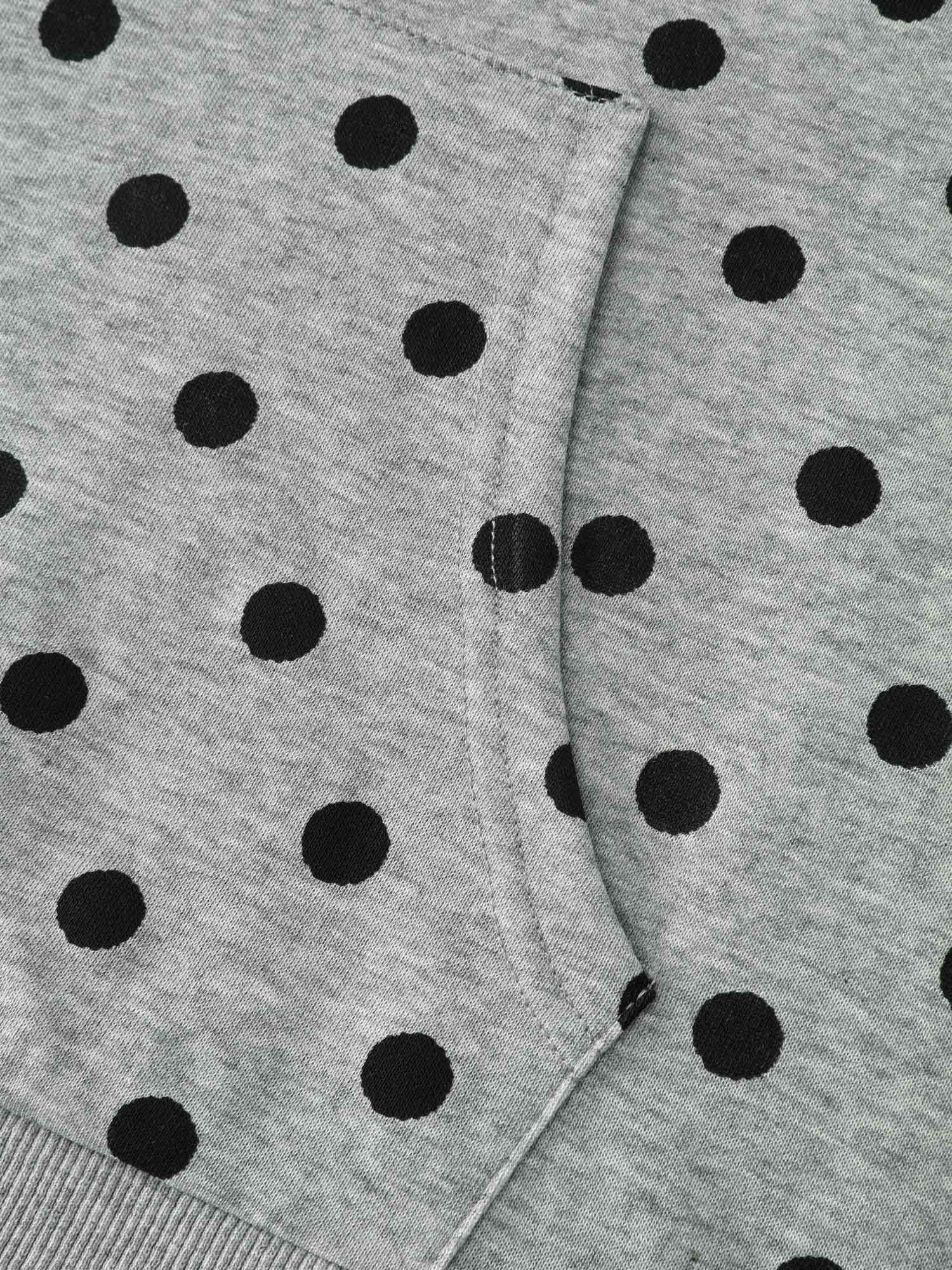 Polka Dot Drawstring Neck Hoodie - Image 8
