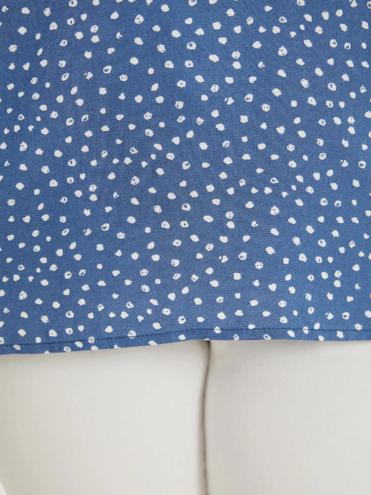Polka Dot Flutter Sleeve Layered Blouse - Image 8