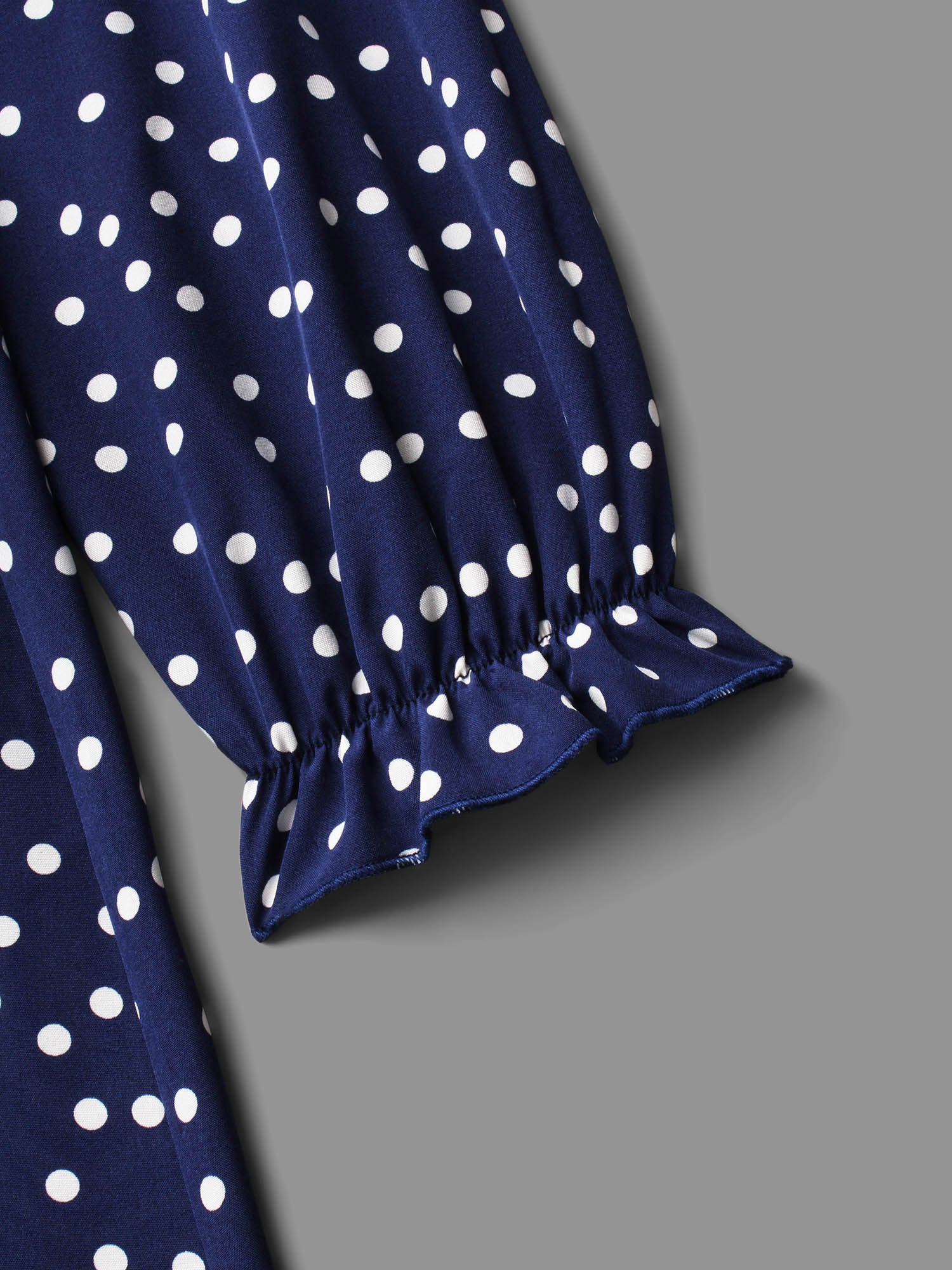 Polka Dot Heart Neckline Midi Dress - Image 7