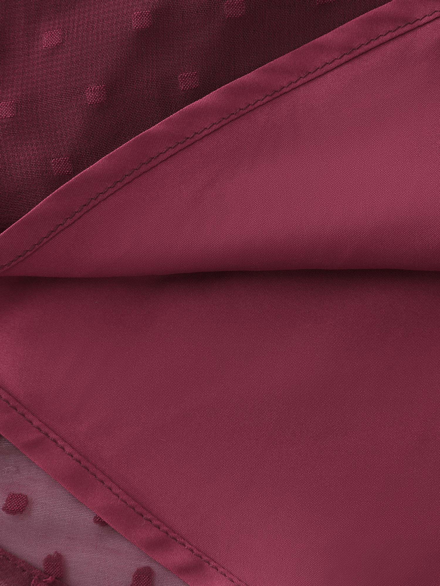 Polka Dot Jacquard Textured Shirred Blouse - Image 6