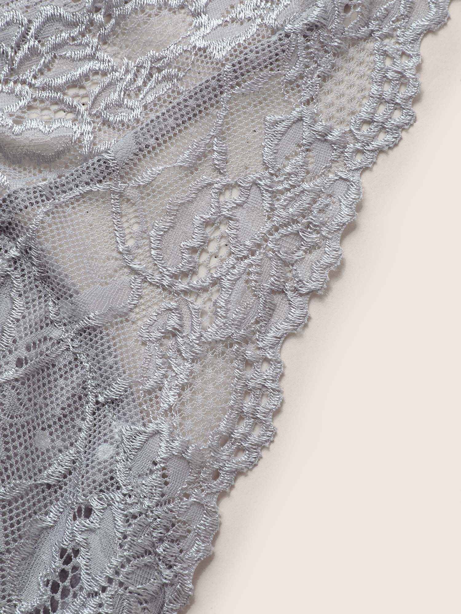 Cozy Polka Dot Lace Patchwork V-Neck Pajama Top - Image 6