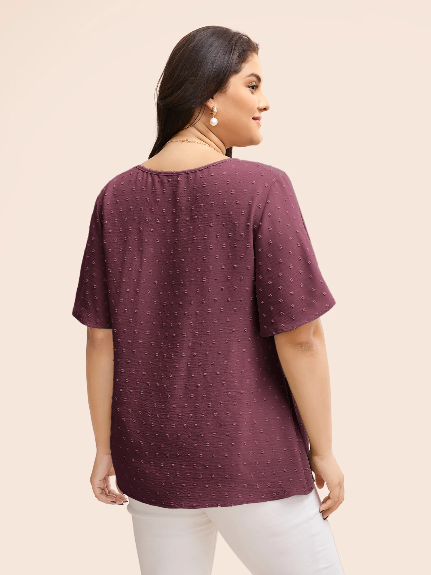 Polka Dot Lace Sleeve Blouse - Image 4