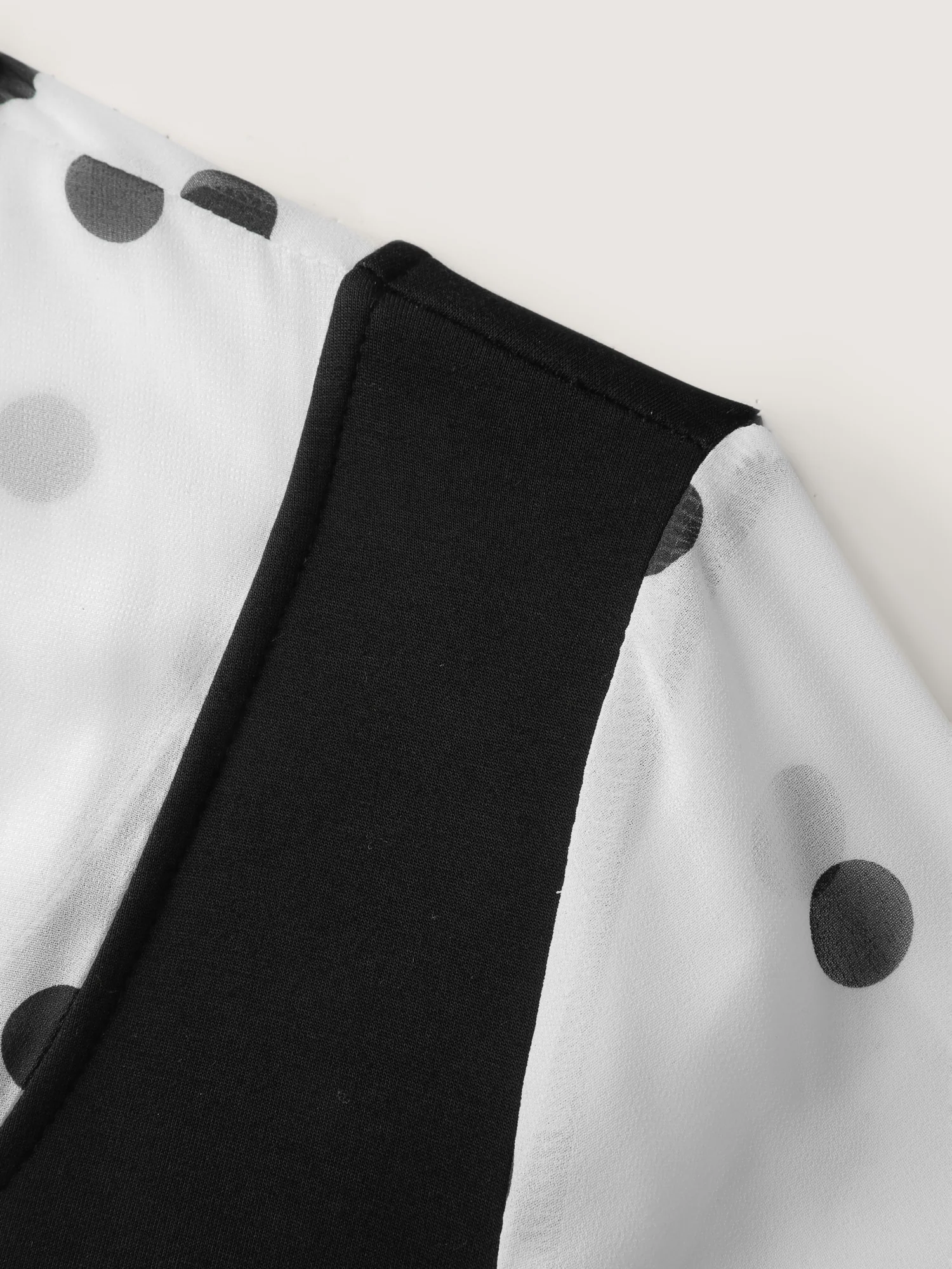 Polka Dot Neck Tie Midi Dress - Image 6