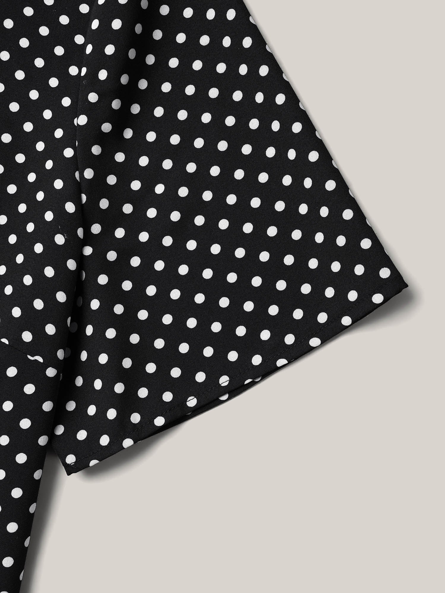 Polka Dot Panelled A-Line Shirt - Image 7