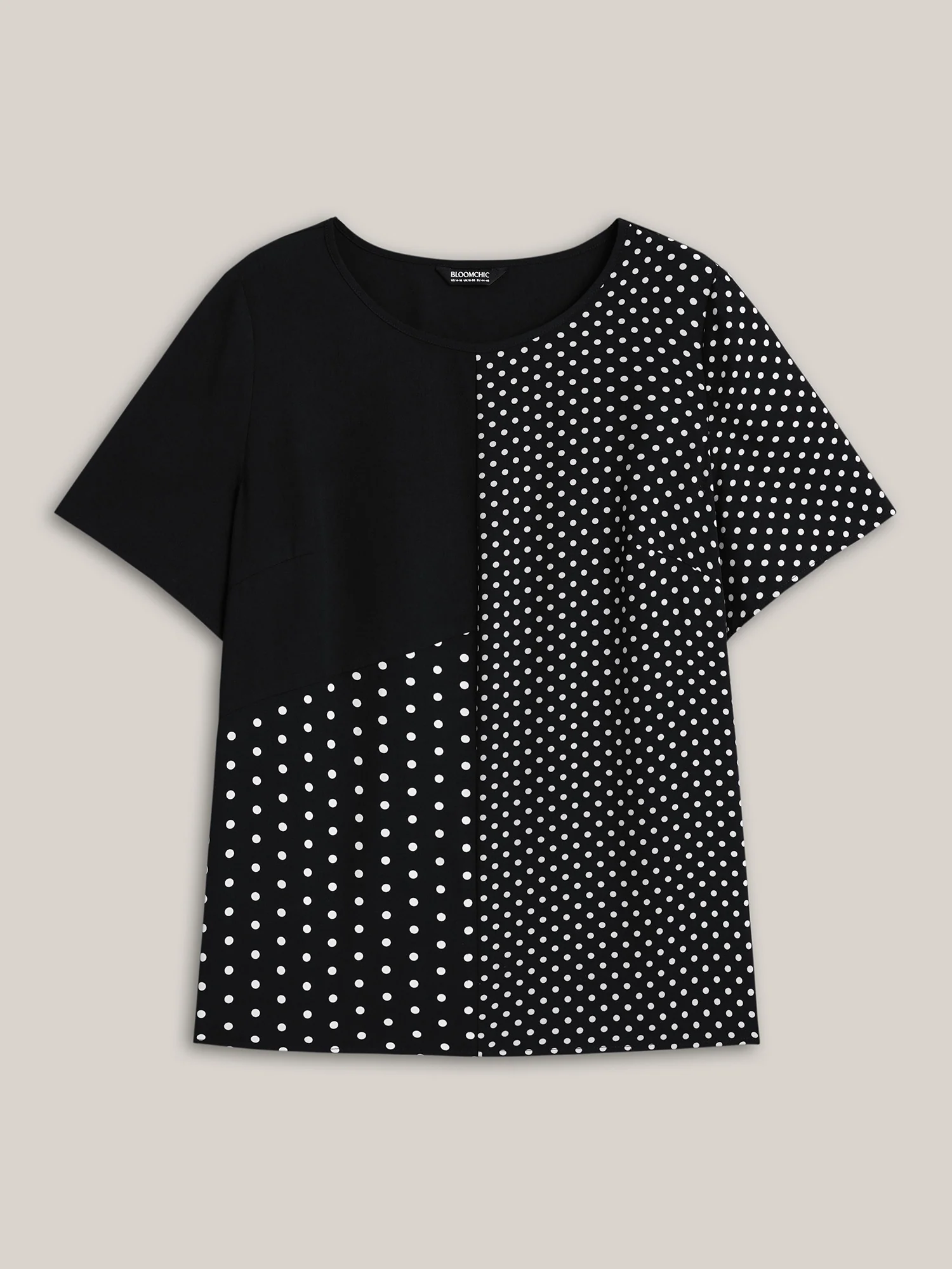 Polka Dot Panelled A-Line Shirt - Image 8