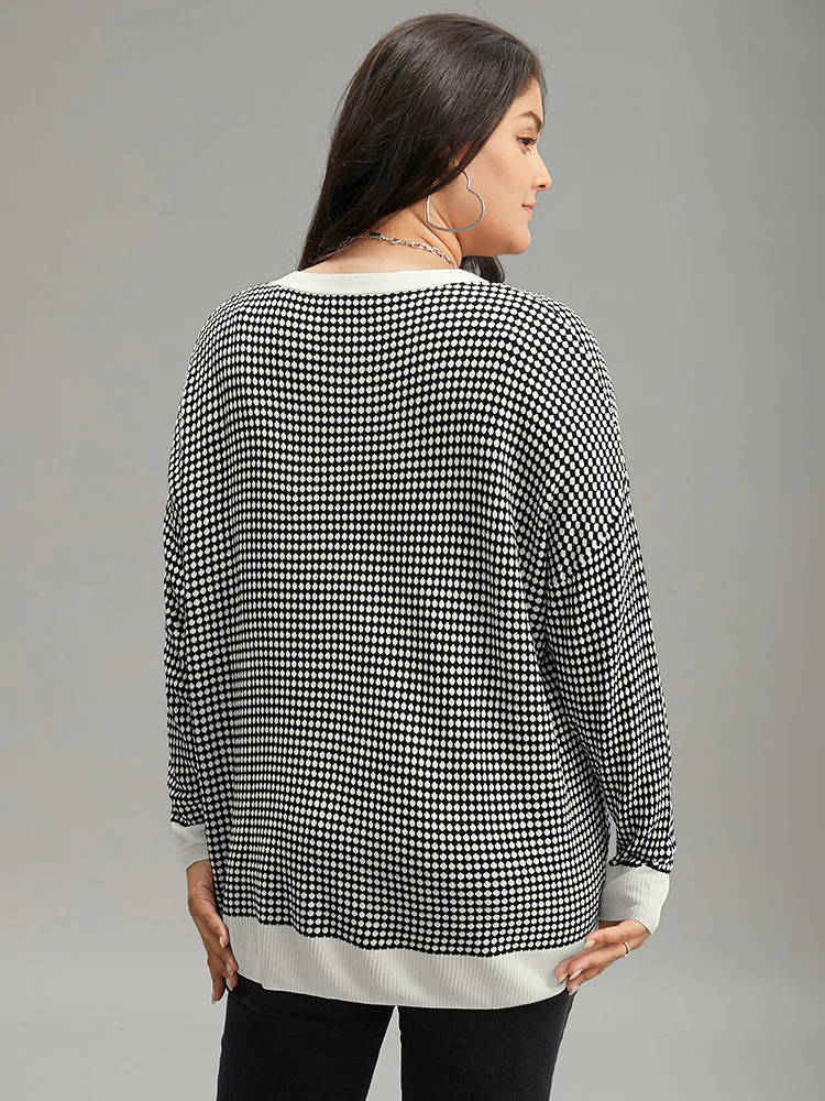 Polka Dot Patchwork Button Through Cardigan - Image 2