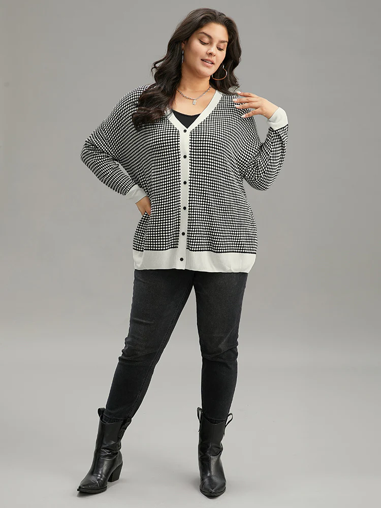 Polka Dot Patchwork Button Through Cardigan - Image 5