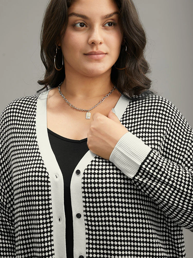 Polka Dot Patchwork Button Through Cardigan - Image 6